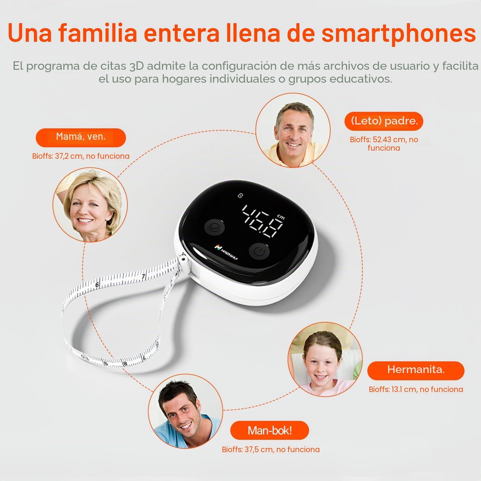 SUNHAIXIA Fitdays Smartes Körpermaßband mit Bluetooth & LED-Bildschirm – Bild 7