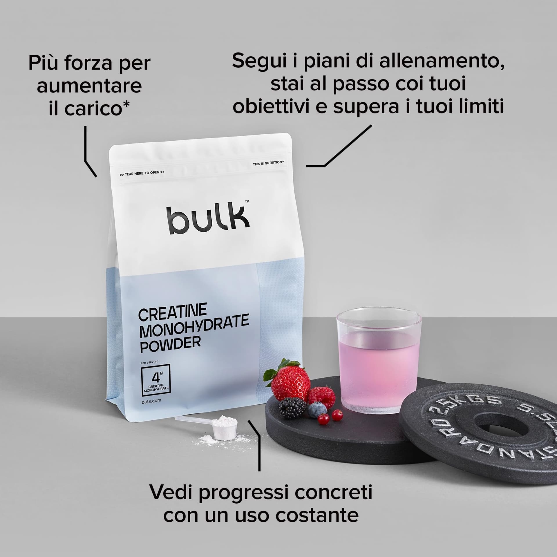 Bulk Creatina Monoidrato Polvere 500 g – Bild 4