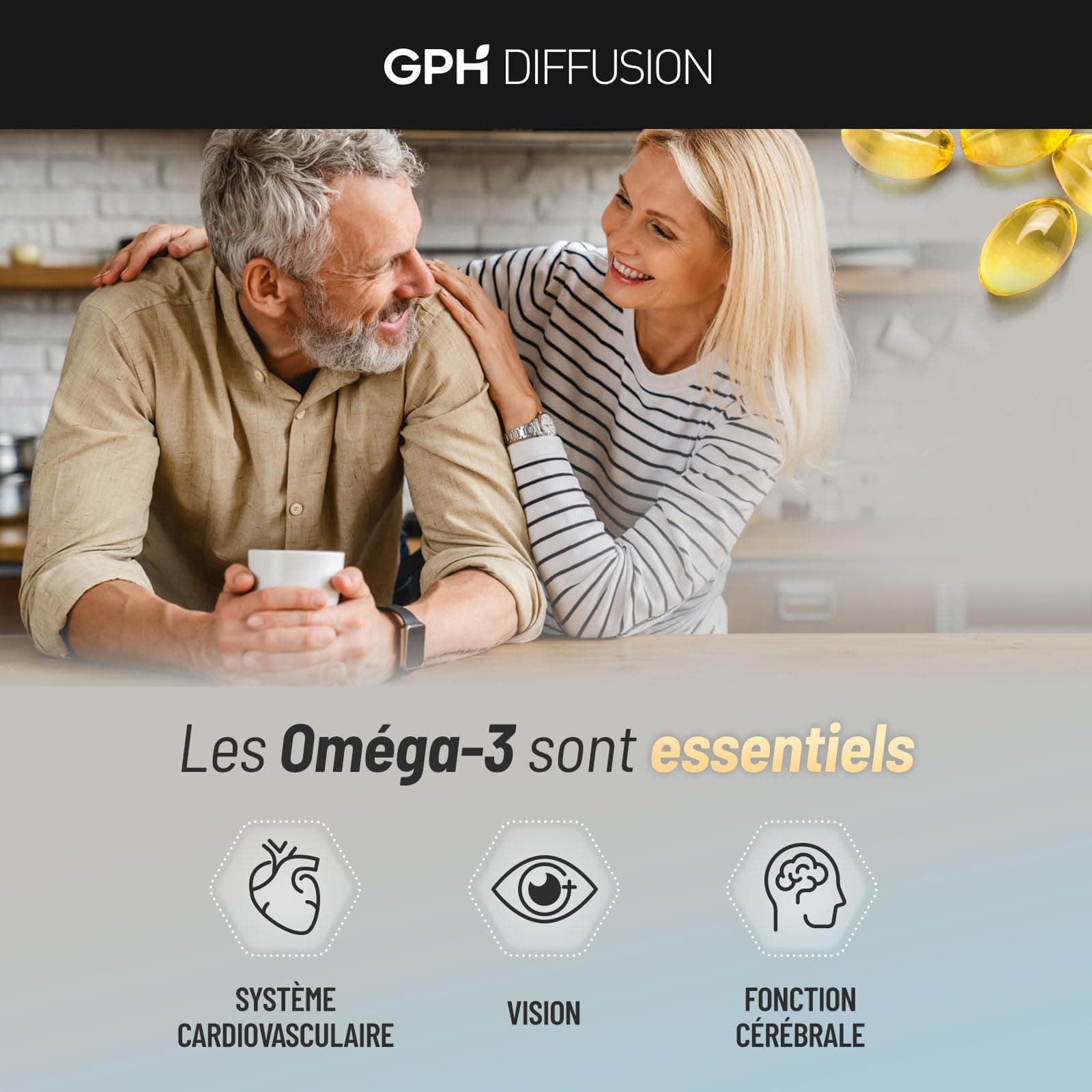GPH DIFFUSION Oméga 3 - Huile de Poissons Sauvages - Cerveau - Vision - Coeur - EPA 660mg – Bild 7