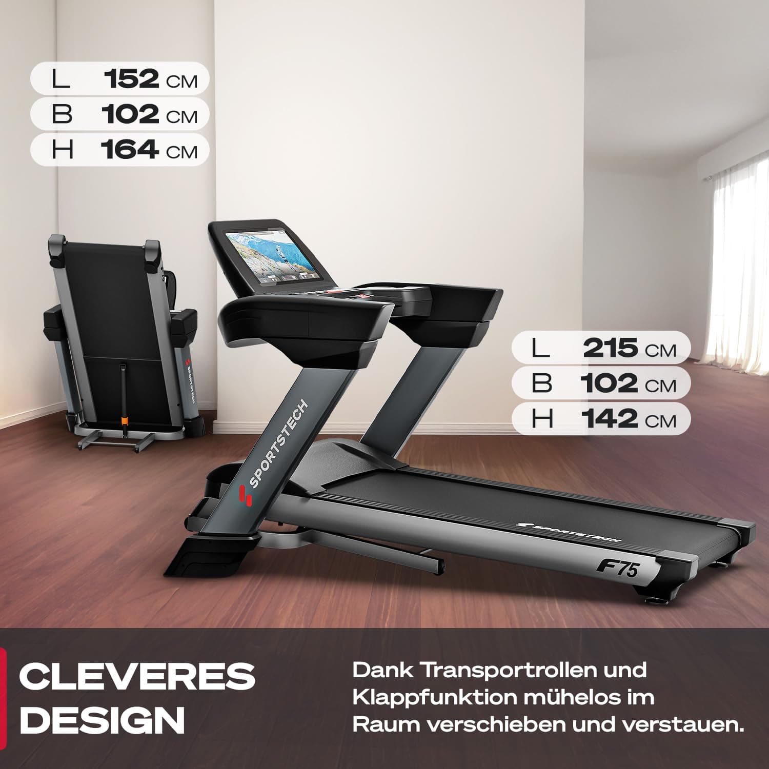 Sportstech F75 Profi Laufband für Zuhause klappbar – Bild 5