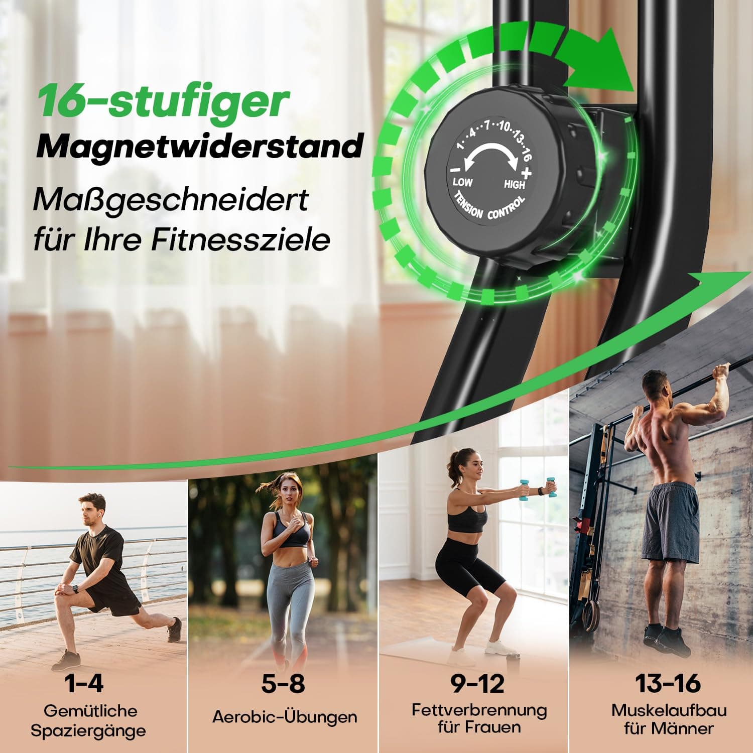 vannect Heimtrainer Fahrrad Klappbar – Bild 2