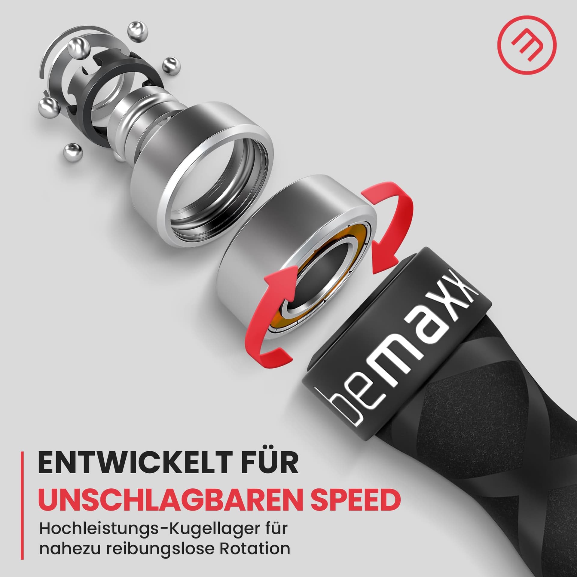 BeMaxx Springseil Speed Rope mit Trainings-eBook + Ersatzkabel: 2 – Bild 4