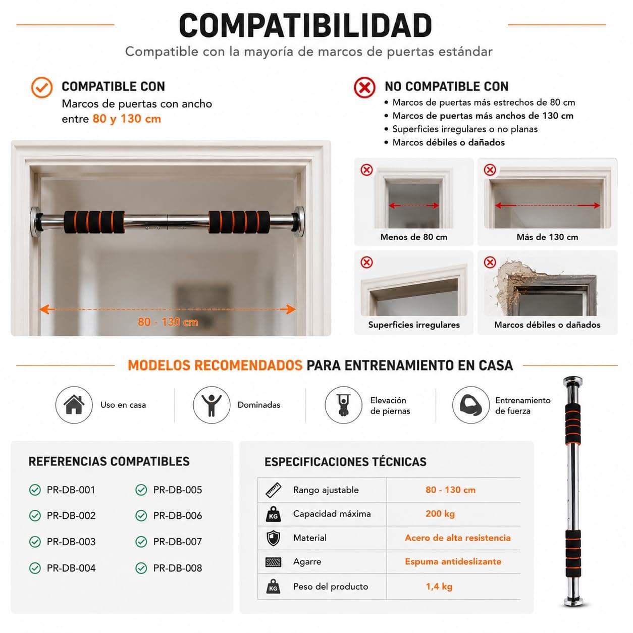CABLEPELADO Barra dominadas para entrenamiento de fuerza – Bild 5