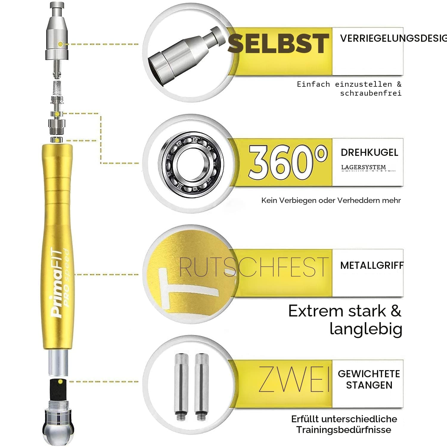 PrimaFIT Springseil Erwachsene Fitness Pro Speed Jump Rope – Bild 5