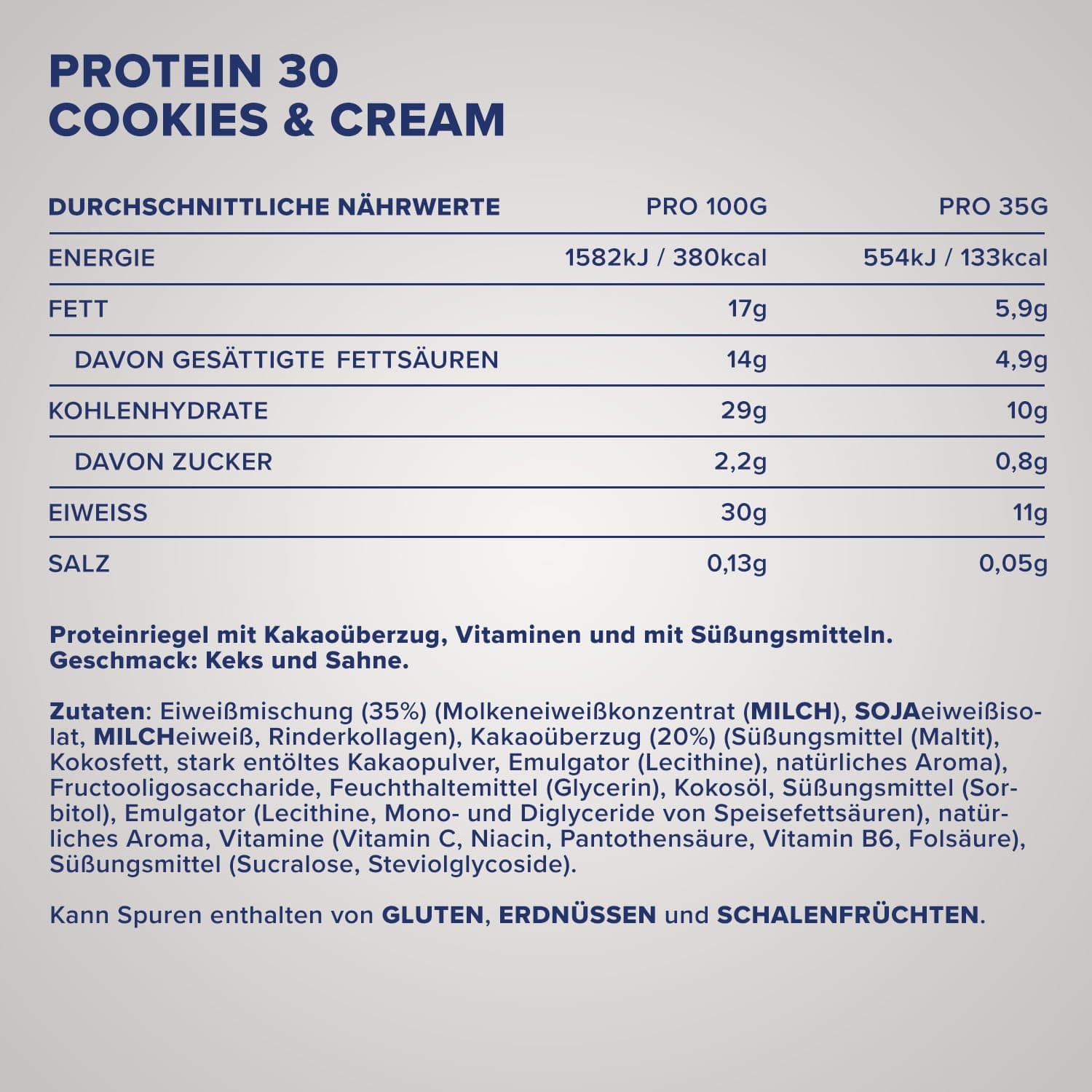 IronMaxx Protein 30 Eiweißriegel – Cookies & Cream - 24x35g – Bild 4