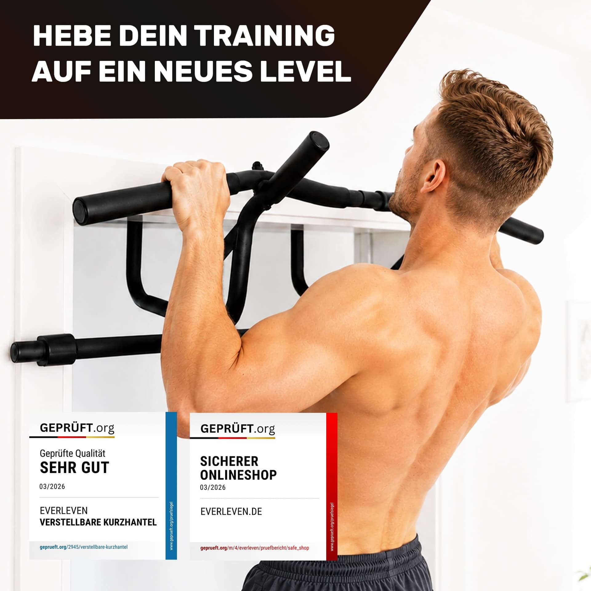 Everleven [NEU] Klimmzugstange Türrahmen ohne Schrauben – Bild 8