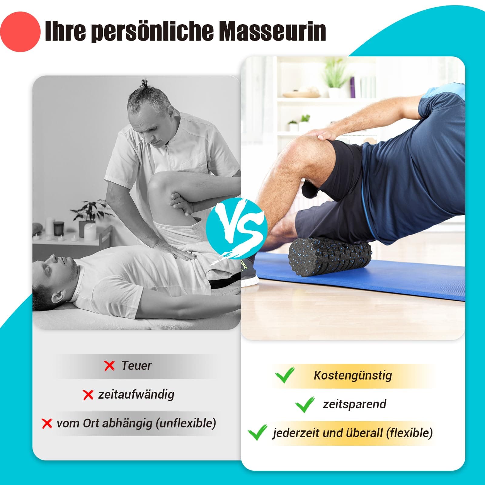 nooncrazy Faszienrolle mit 3D-Texturmassage – Bild 4