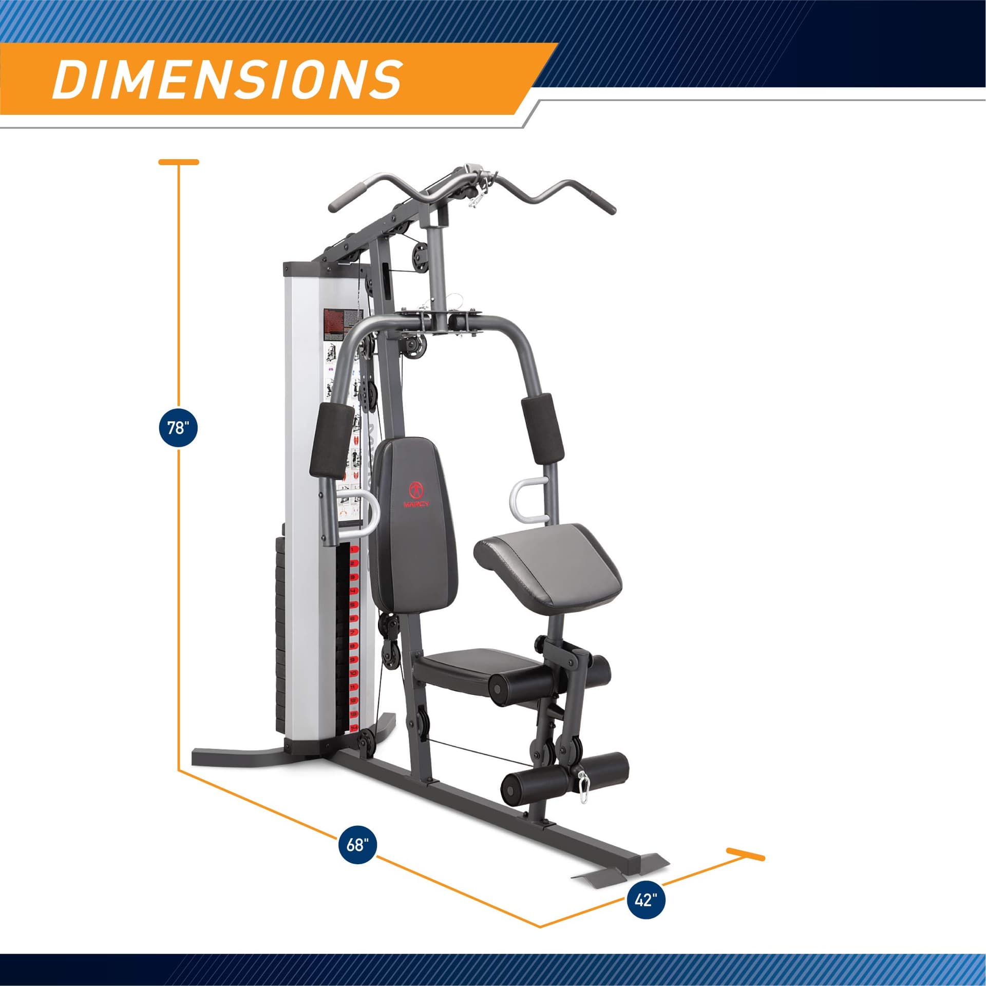 MARCY MWM-988 Multifunction Steel Home Gym 150lb – Bild 2