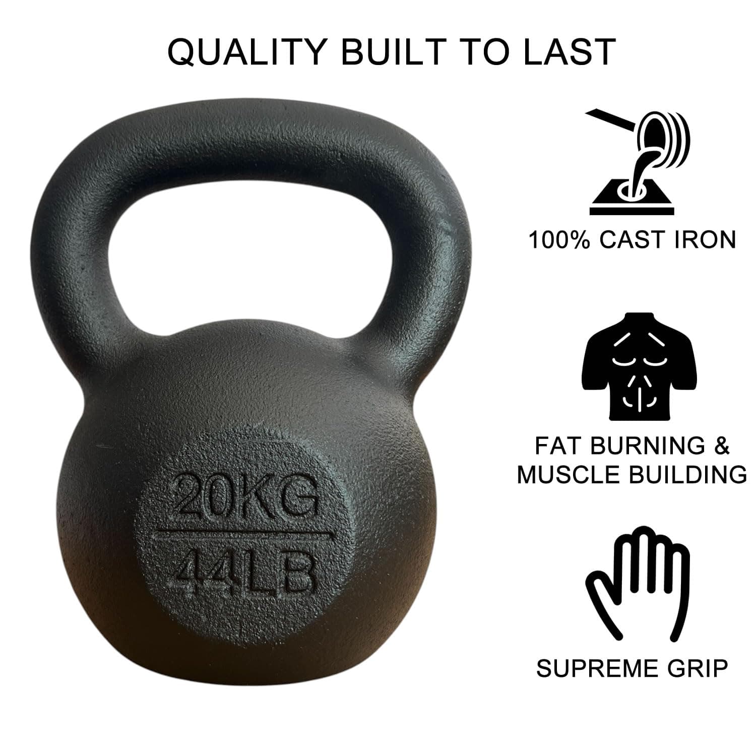 Chase Fitness Cast Iron Kettlebell, 4kg – Bild 3
