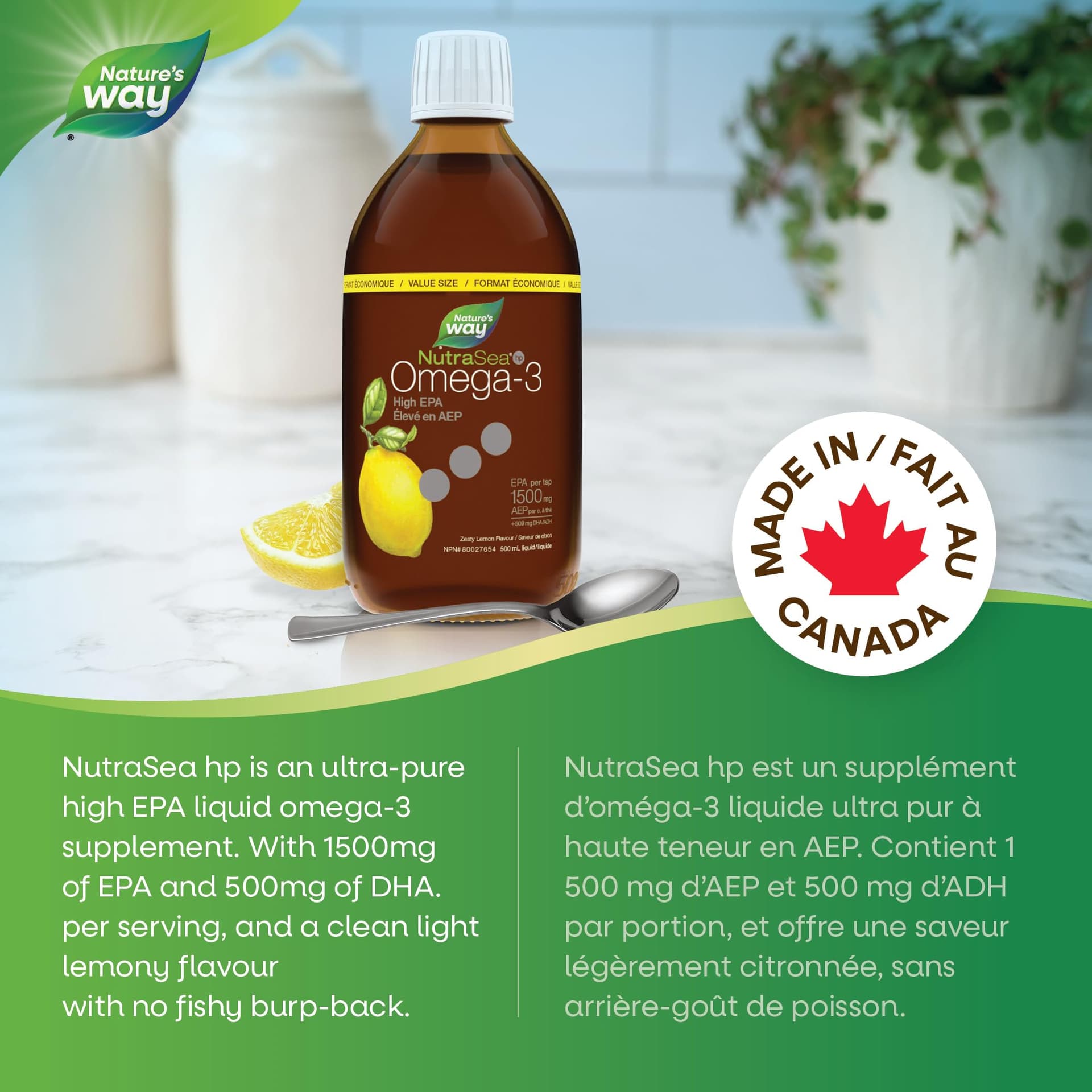 Nature's Way NutraSea HP Omega 3 High EPA Fish Oil Liquid – Bild 4