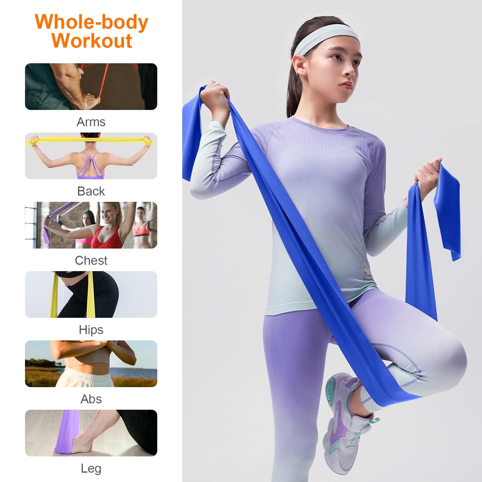 GRIFEMA GA5002 Fasce elastiche fitness [set da 4] 1,8 m – Bild 5
