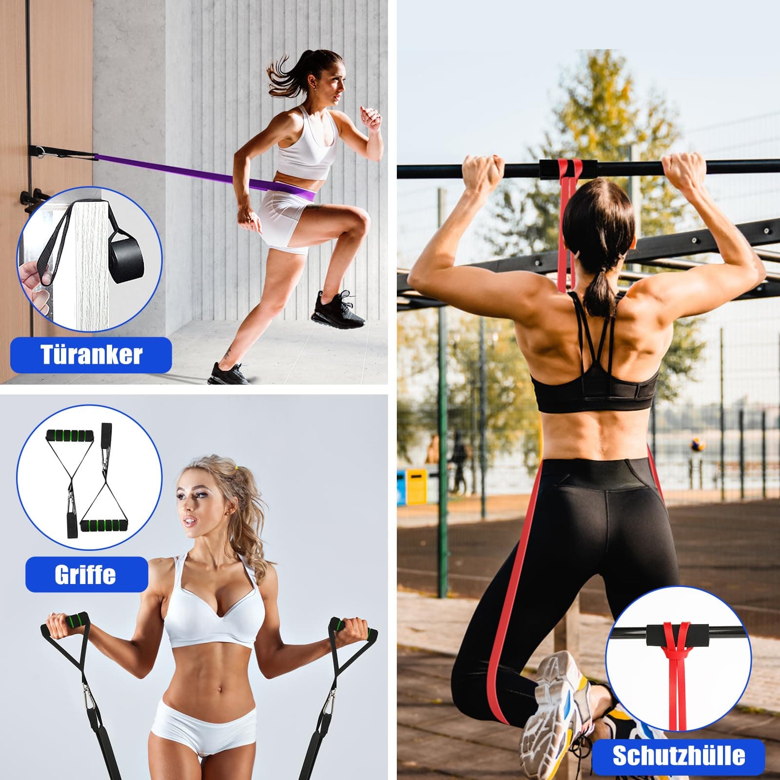 Fokky Fitnessbänder Resistance Bands Set mit 4 Stufen – Bild 5