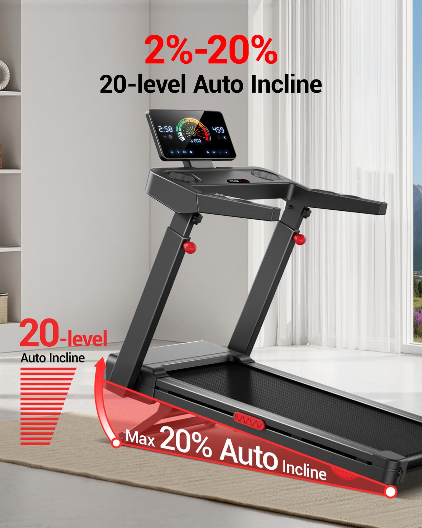 UMAY Treadmills for Home with 20% Auto Incline – Bild 2