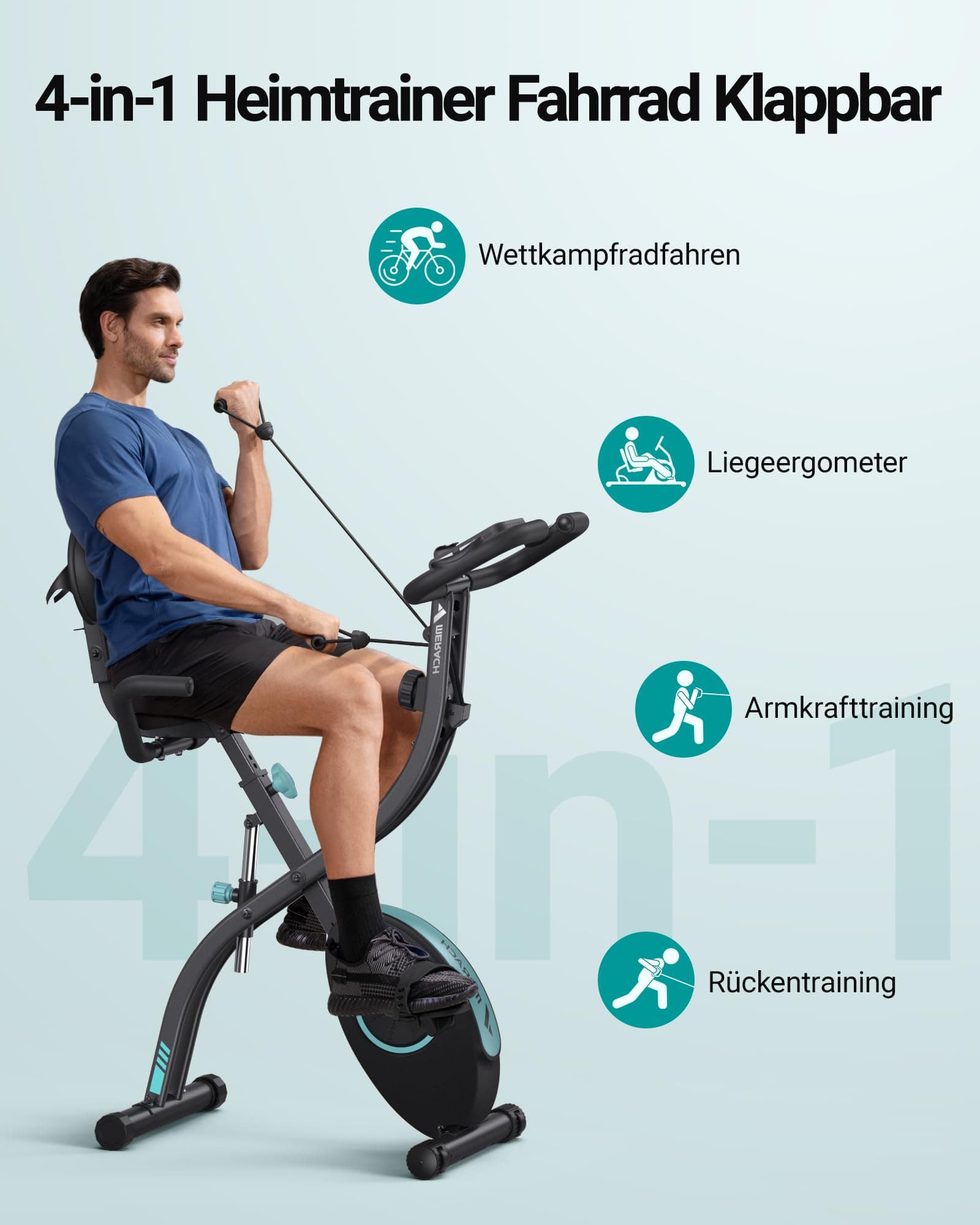 MERACH 4-in-1 Heimtrainer Klappbar – Bild 8