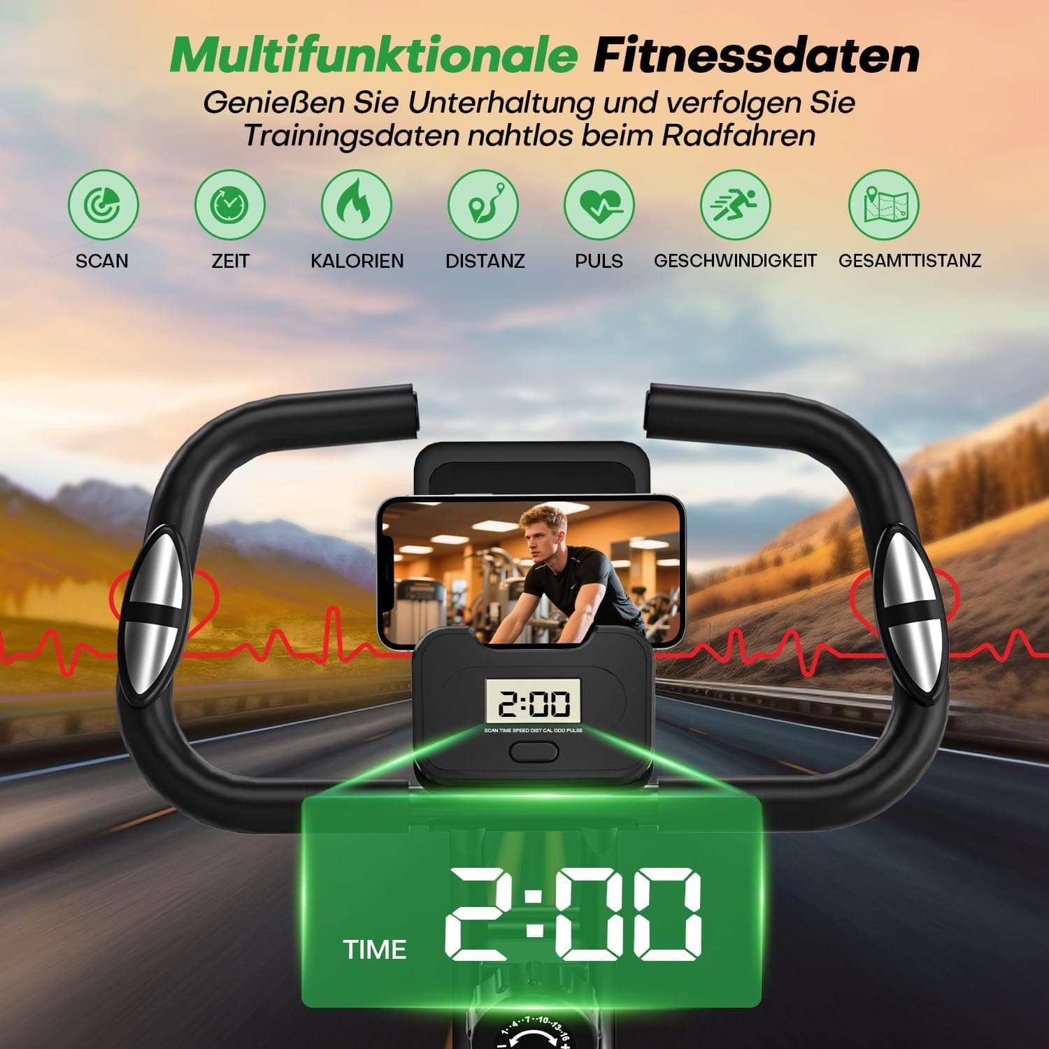 vannect Heimtrainer Fahrrad Klappbar – Bild 5