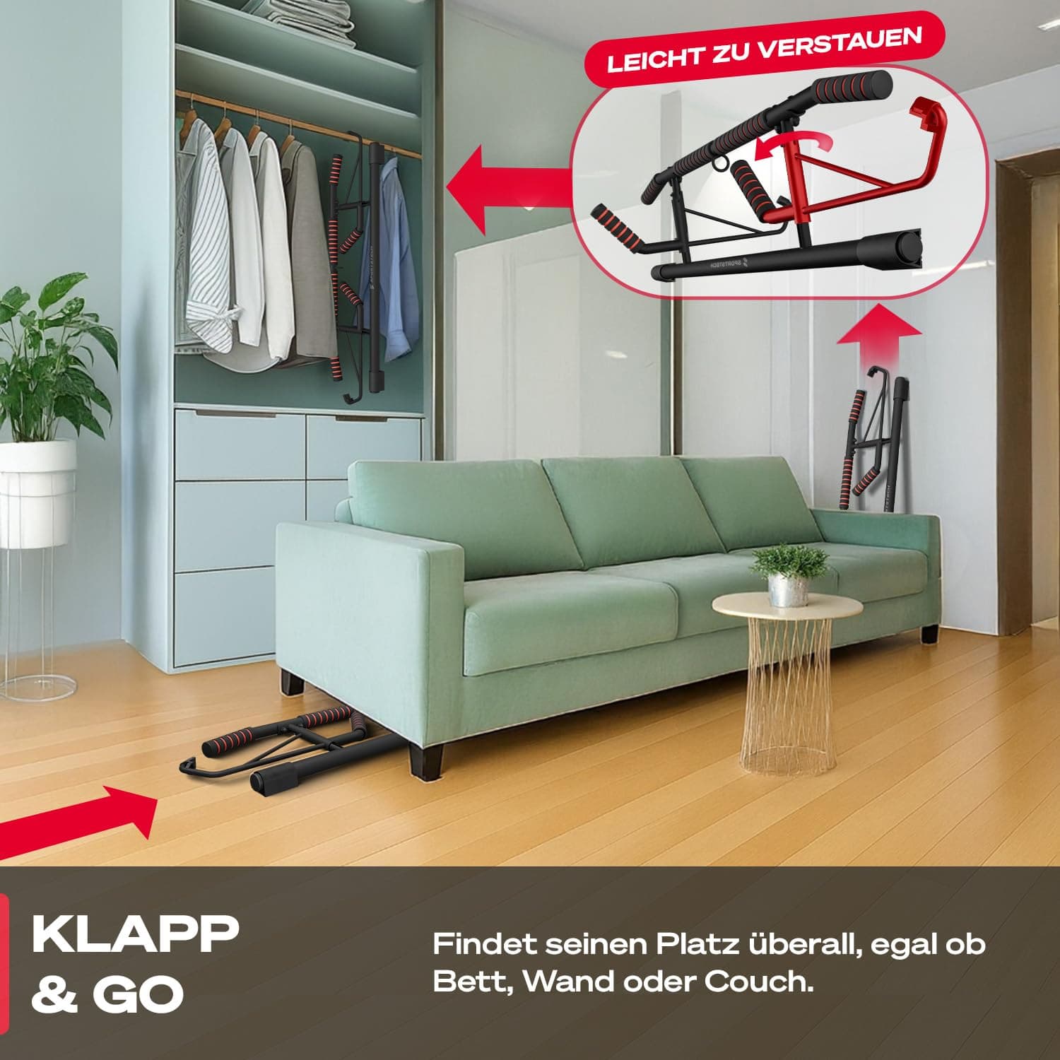 Sportstech Pullmate Klimmzugstange Türrahmen ohne Schrauben – Bild 8