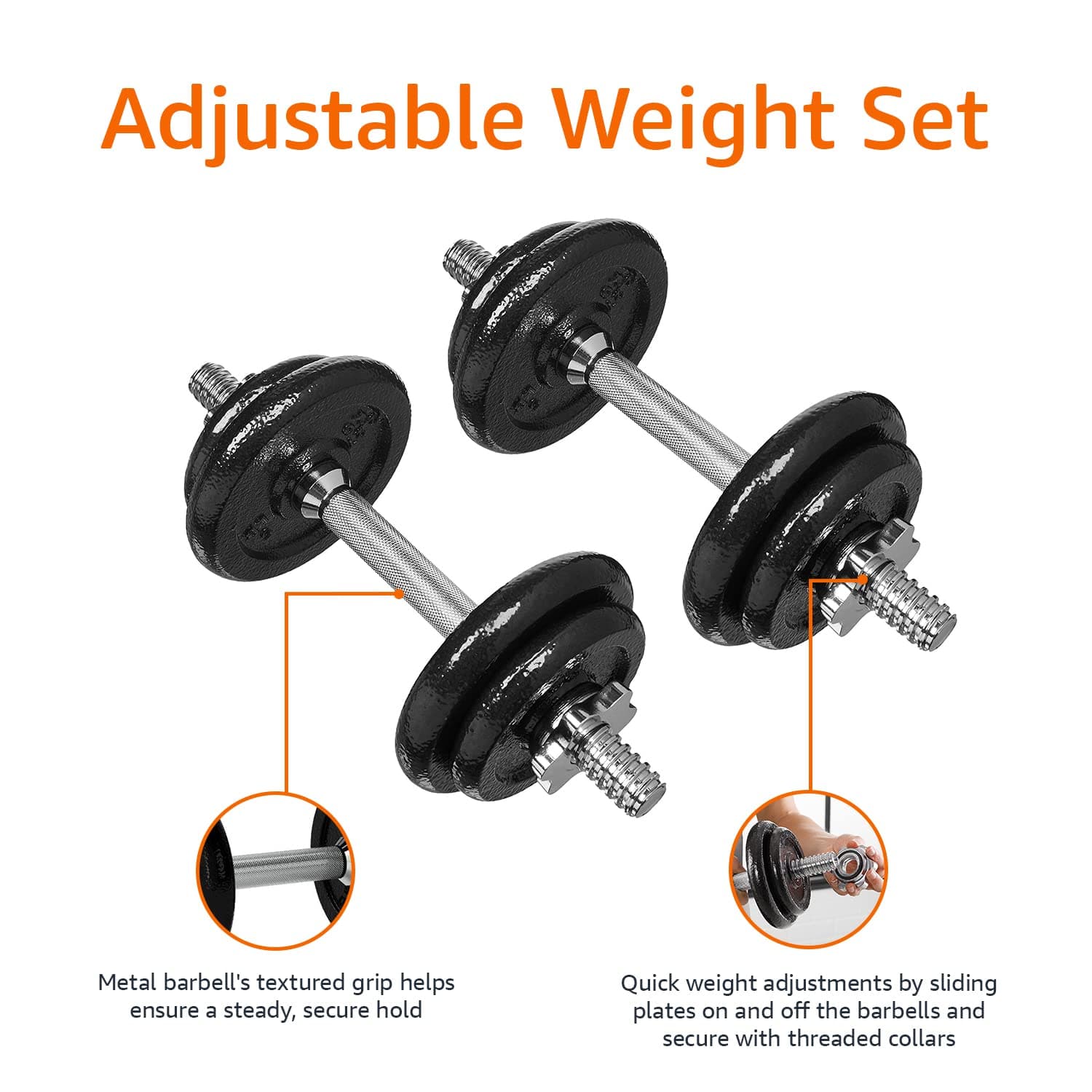 Amazon Basics Adjustable Dumbbell Hand Weight Set with – Bild 4