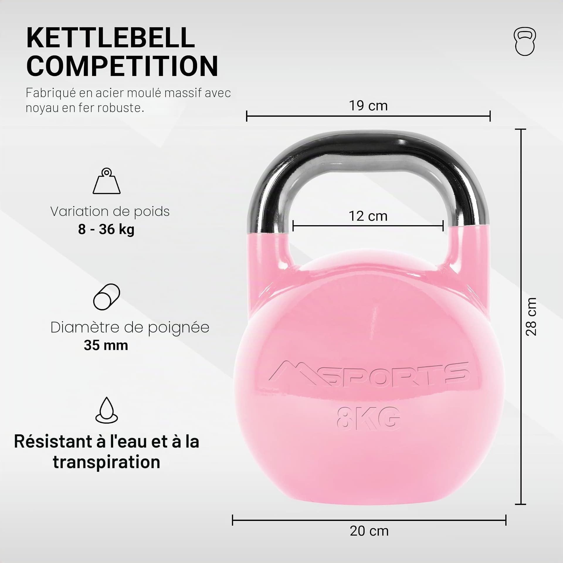 MSPORTS Kettlebell Competition 8 kg – Bild 2