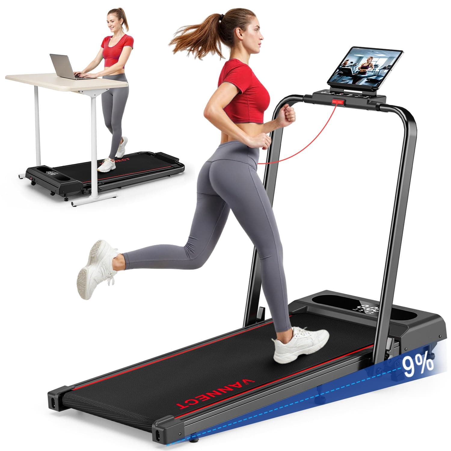 vannect 6 in 1 Folding Treadmill with 1-12KM/H