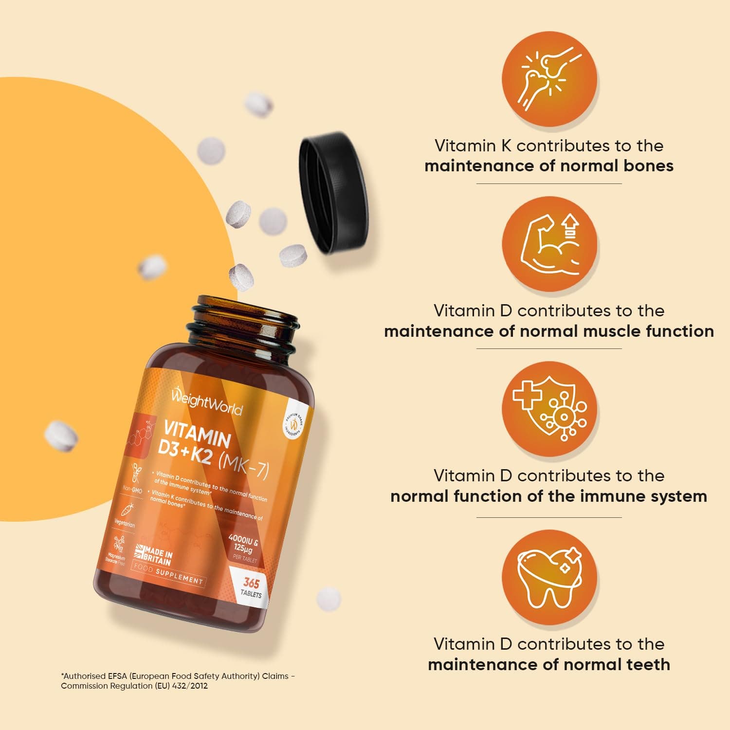 WeightWorld Vitamin D3 4000IU & K2 125μg (MK7) – Bild 4