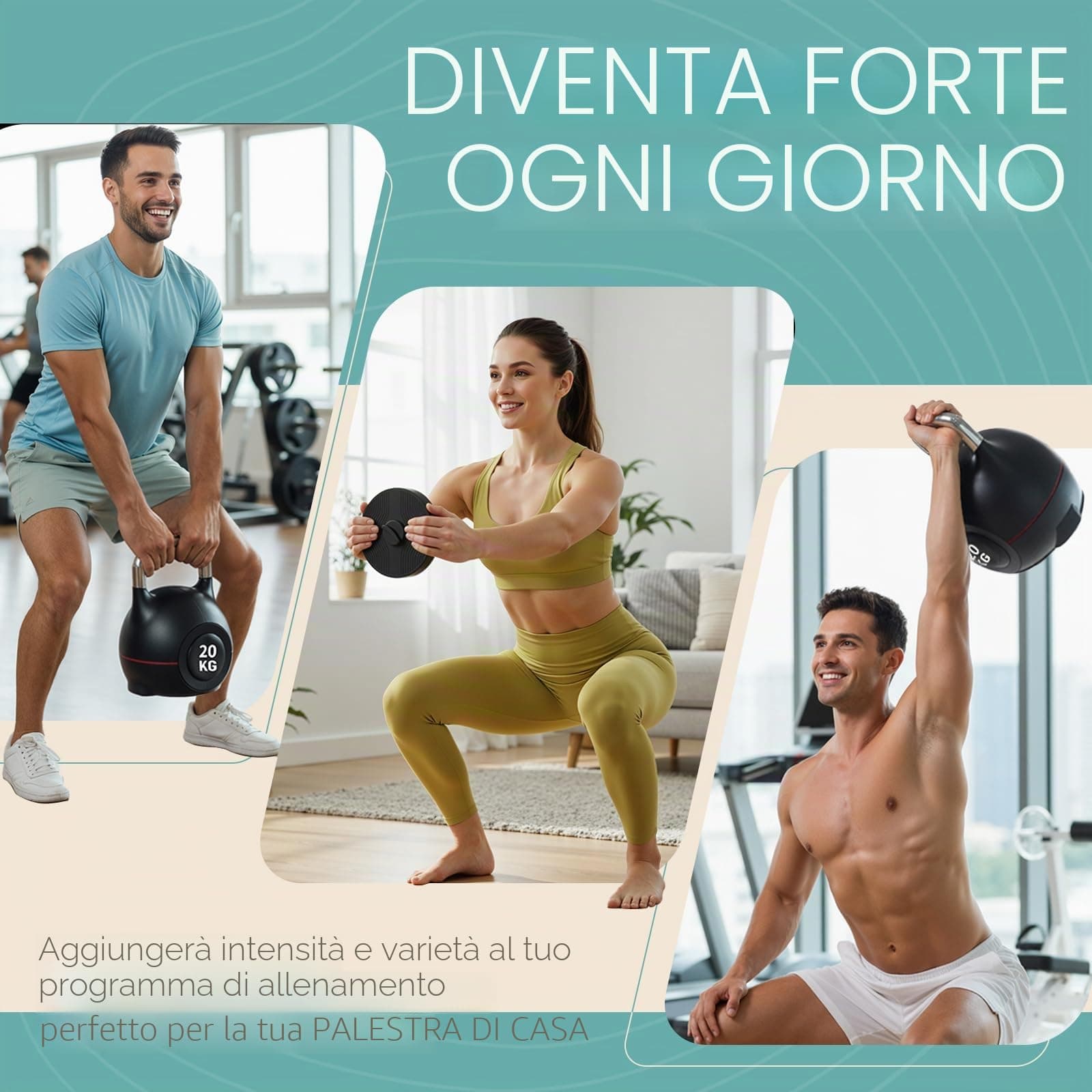 LIFERUN Kettlebell Verstellbare Hanteln Set 7 in 1 – Bild 3