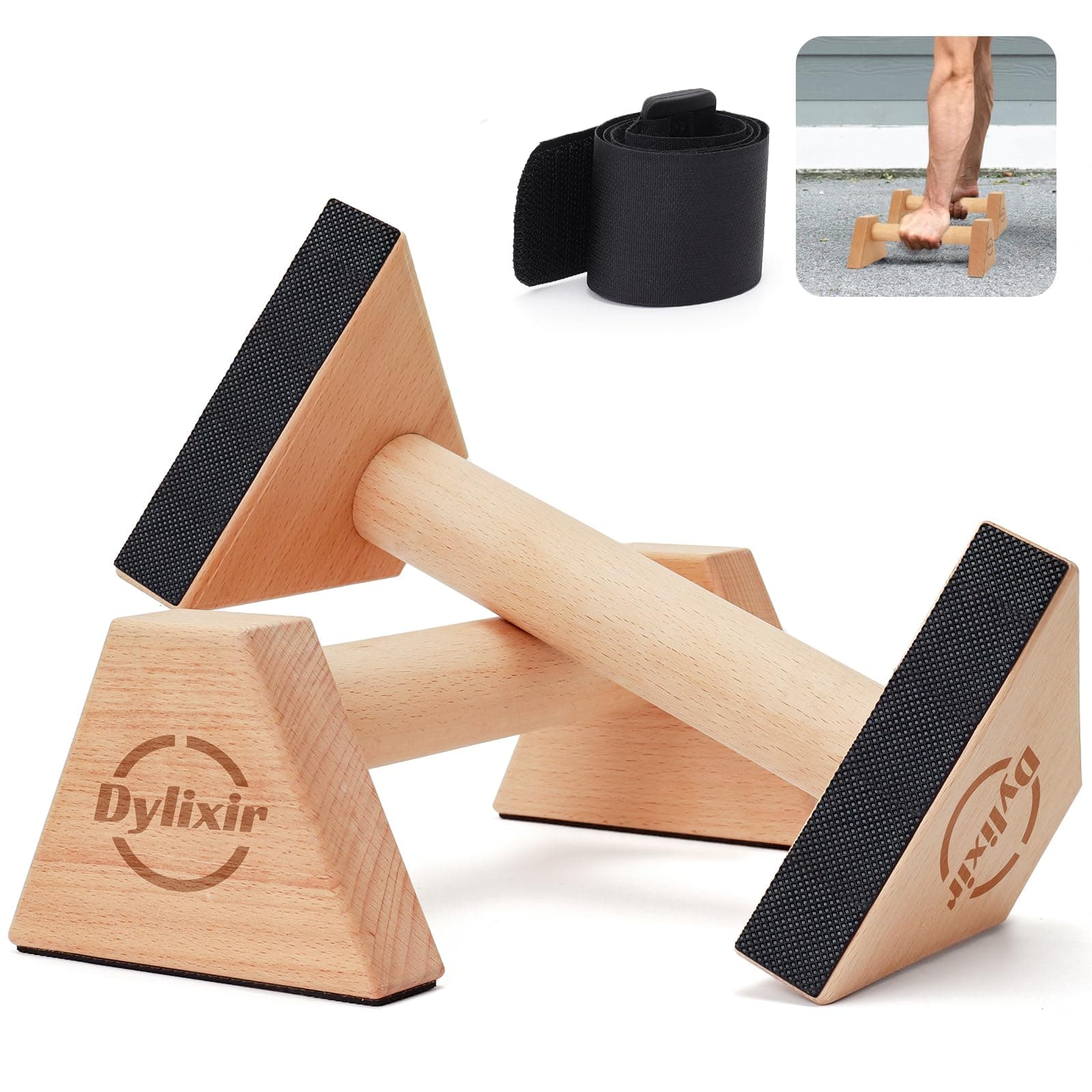 Dylixir Liegestützgriffe 2 Push Up Bars Holz Parallettes