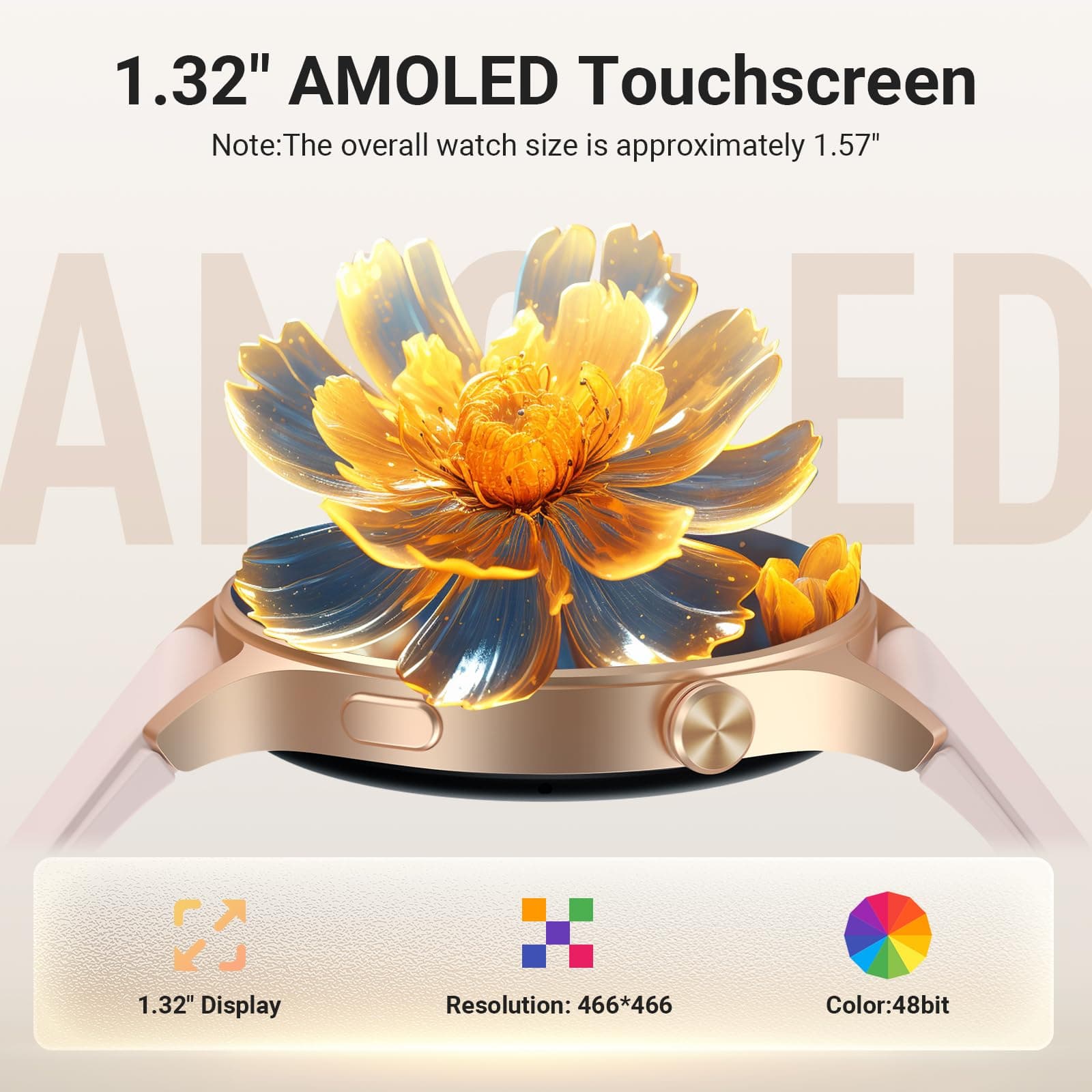 Fitpolo Smart Watch for Women,1.3" AMOLED Touchscreen – Bild 2