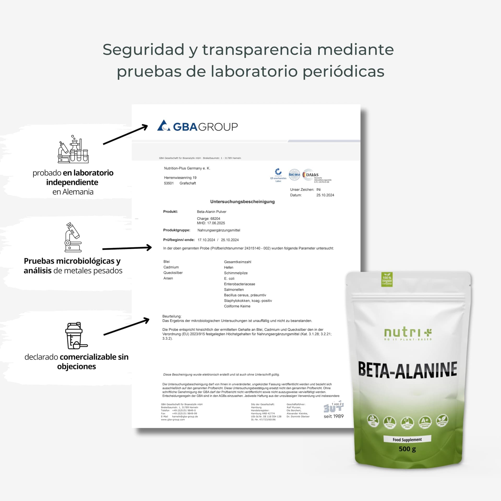 Nutri + Beta Alanin Pulver 500 g – Bild 6