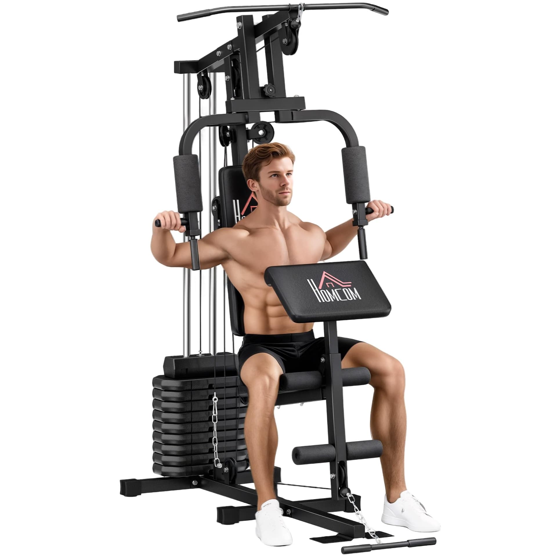 HOMCOM HOMCOM Stazione Fitness Multifunzione Power Tower con Pesi fino 45kg