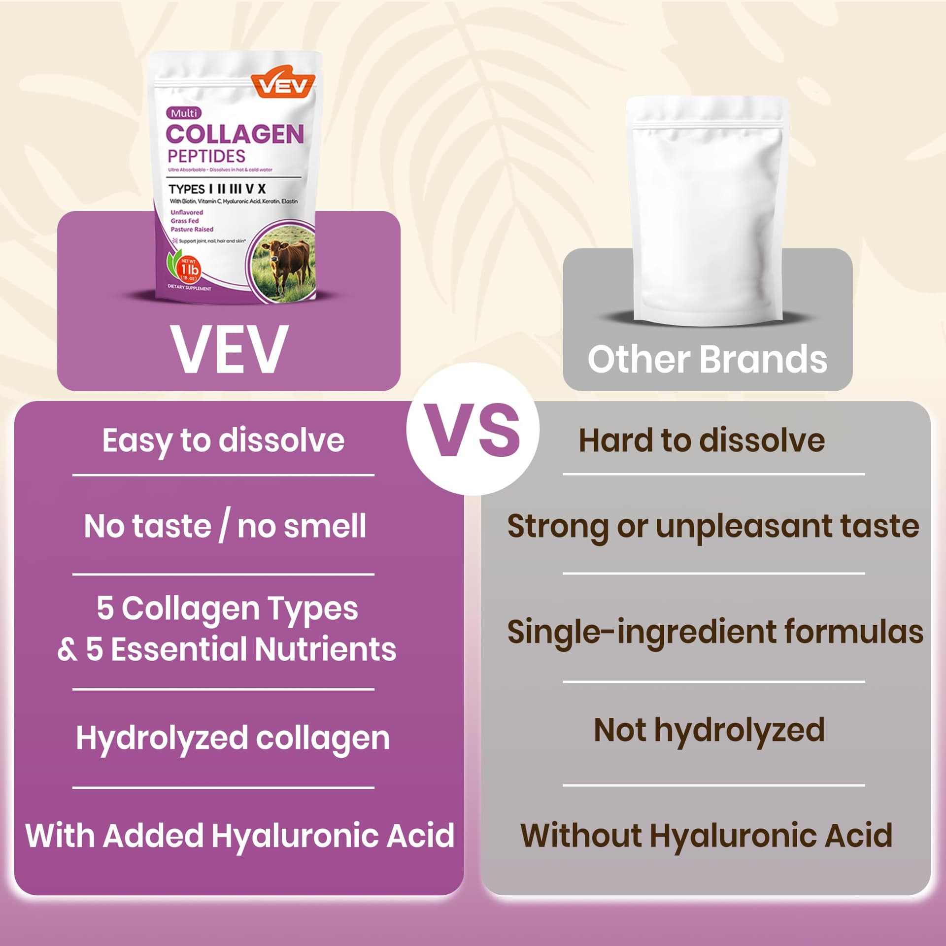 VEV Multi Collagen Peptides Powder, 16 oz – Bild 6