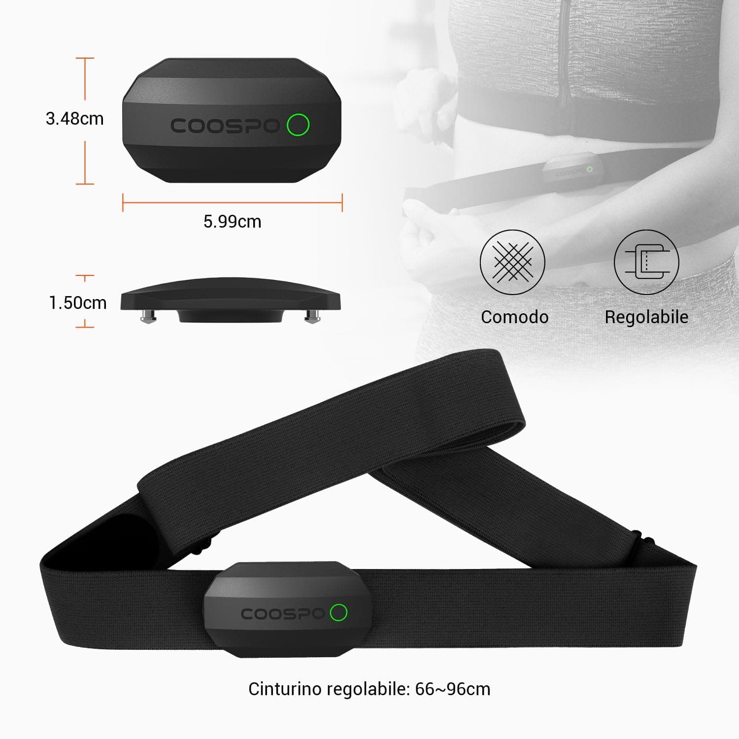 CooSpo H808S Brustgurt Pulsmesser ANT+/Bluetooth – Bild 6