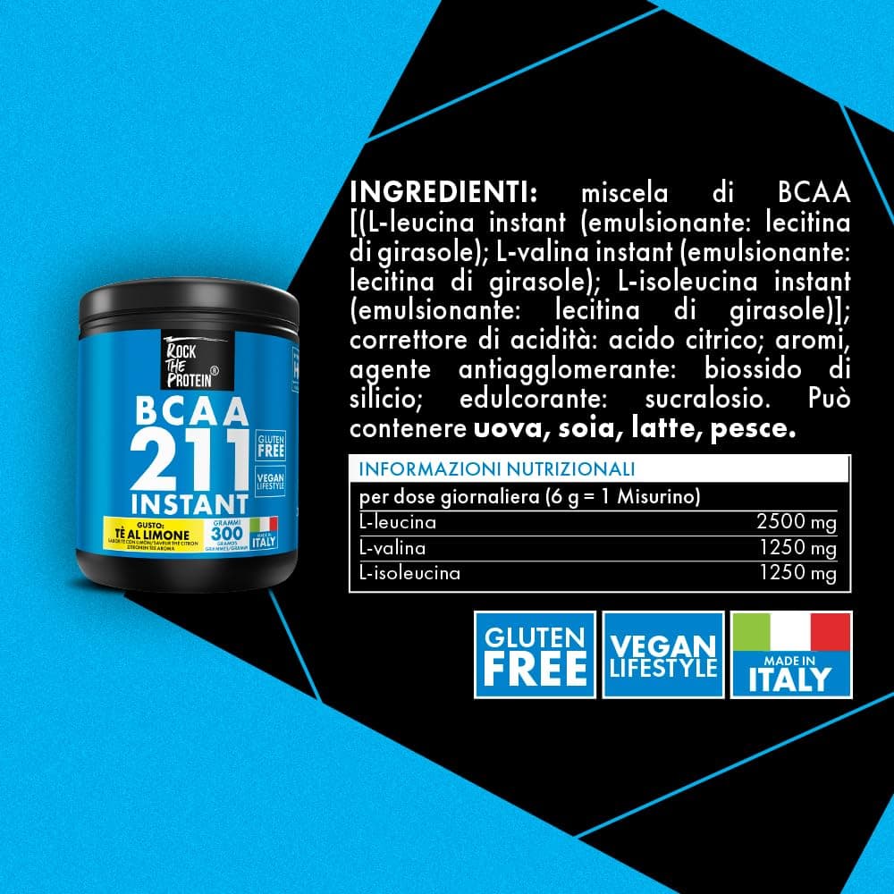 Rock The Protein Aminoacidi Ramificati BCAA 2 1 1 300g – Bild 5