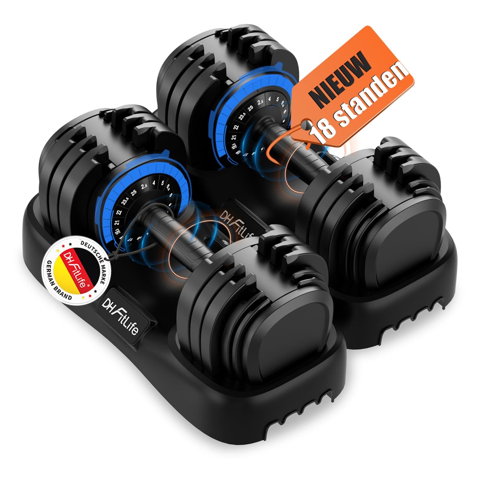 DH FitLife 2026 Neu Hantel Set – Verstellbare Kurzhanteln 2,5 bis 25 KG