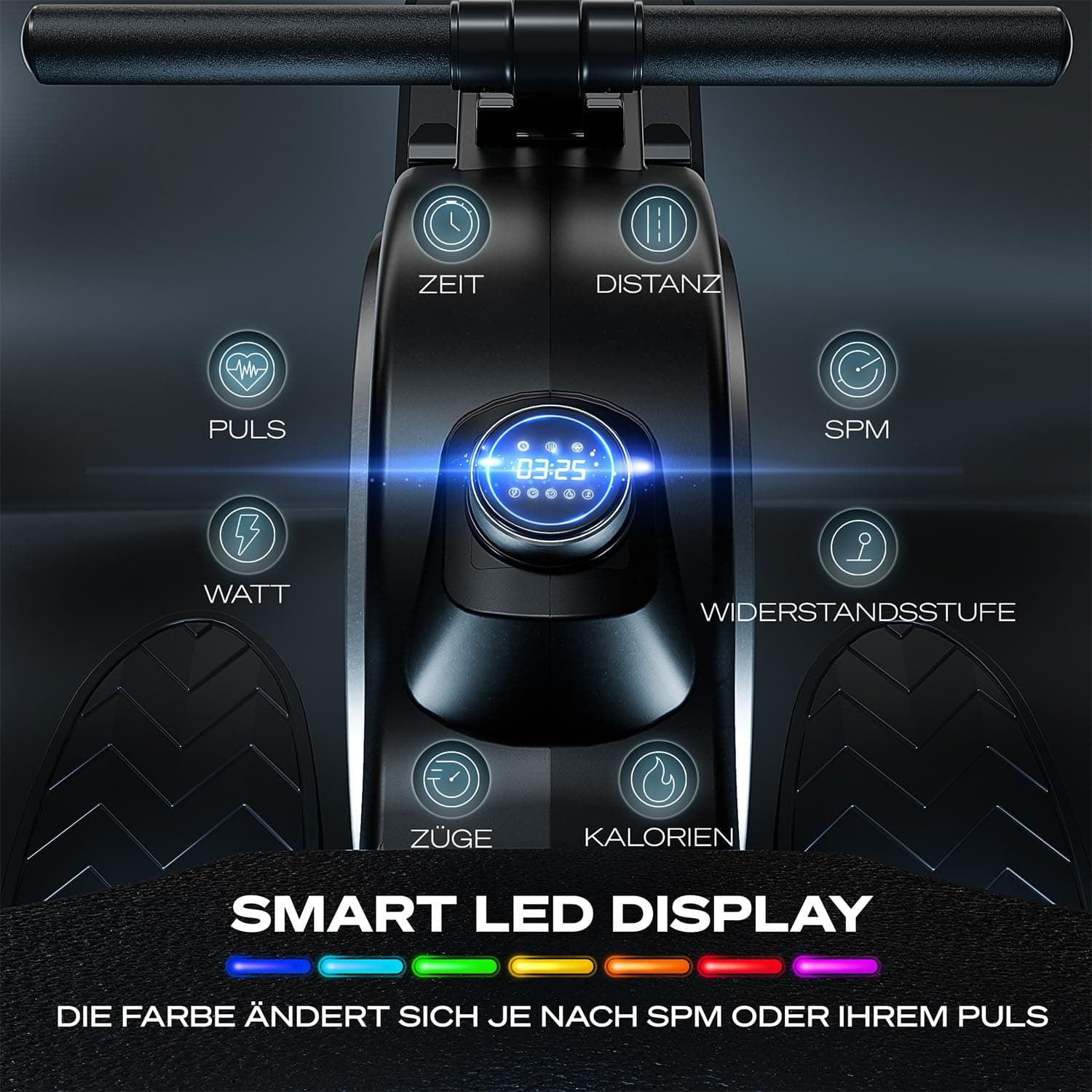 Sportstech Rudergerät für Zuhause mit Wasser- oder Magnetwiderstand, bis 150 kg – Bild 4