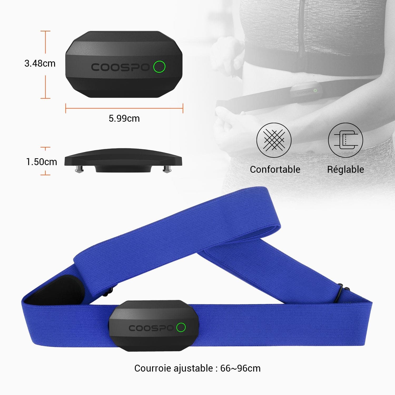 CooSpo H808S Capteur de Fréquence Cardiaque Bluetooth5.0 – Bild 5