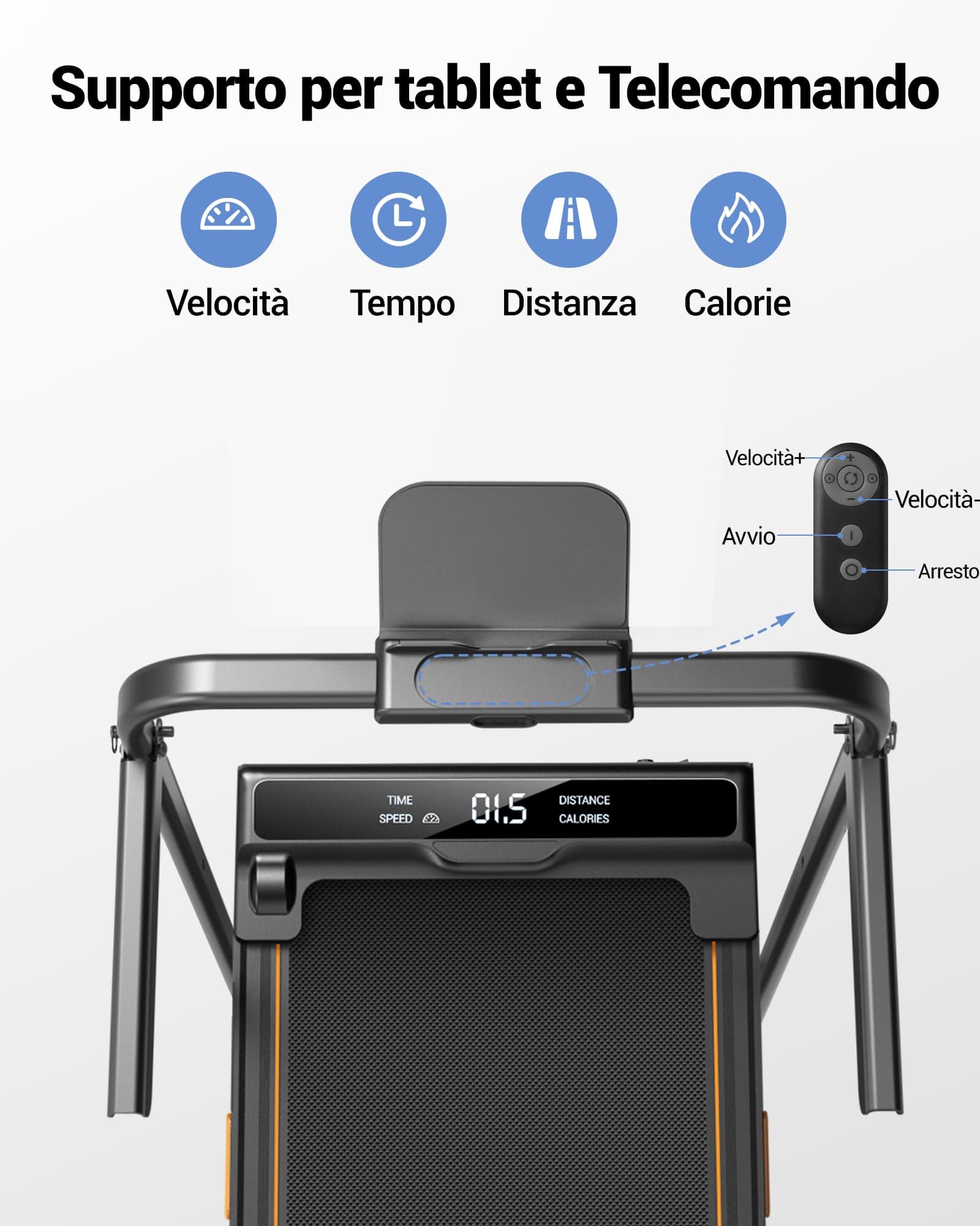 UMAY Tapis Roulant Elettrico Pieghevole con Inclinazione – Bild 4