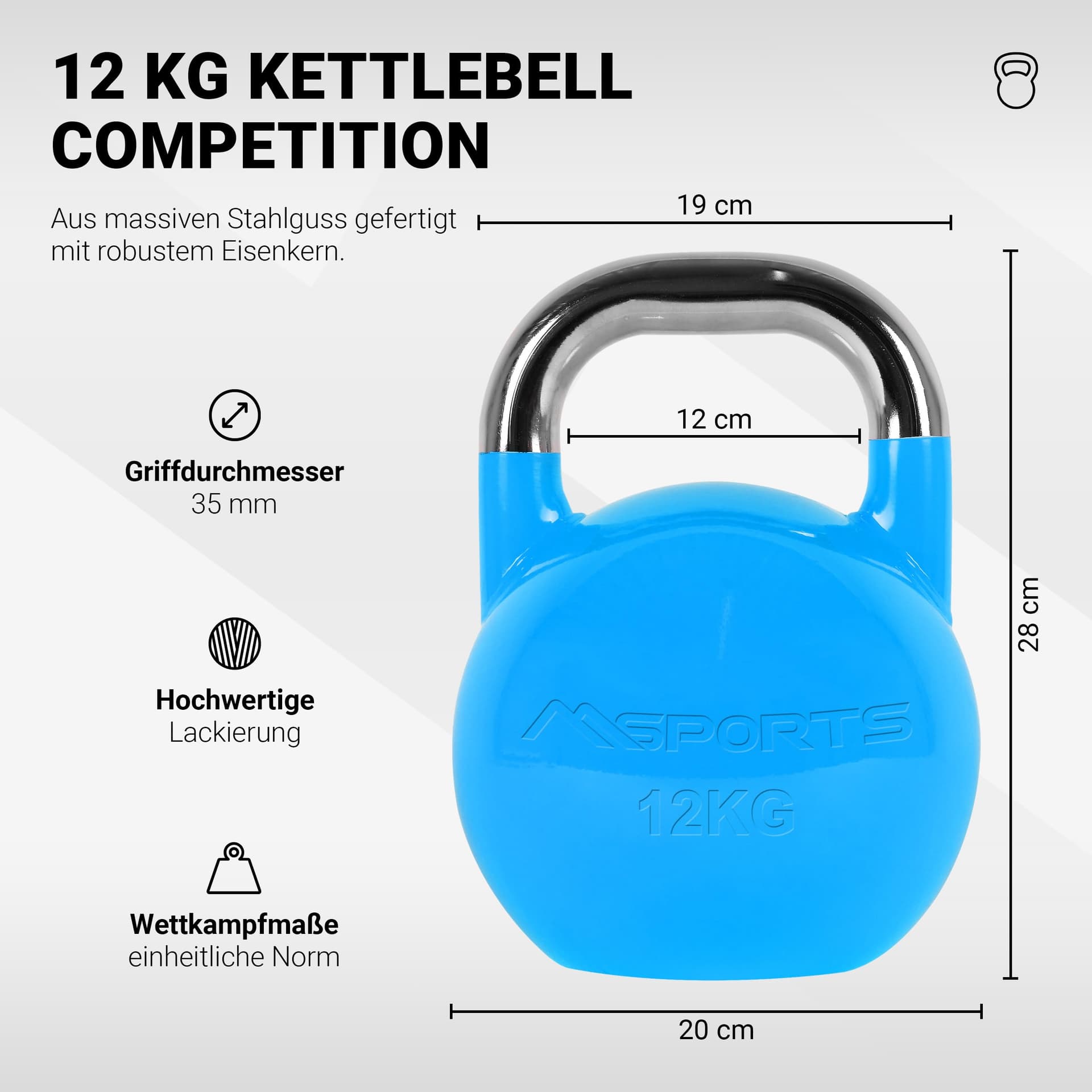MSPORTS Kettlebell Competition 12 kg – Bild 2