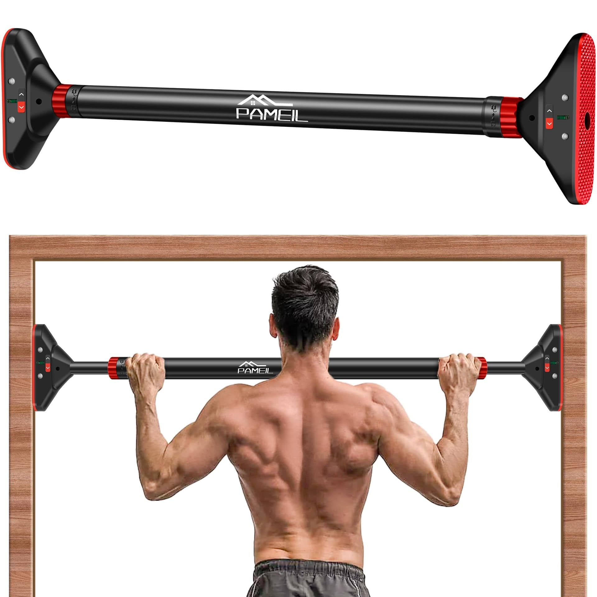 Pameil Klimmzugstange Türrahmen, Pull Up Bar Tragkraft bis 200 Kg