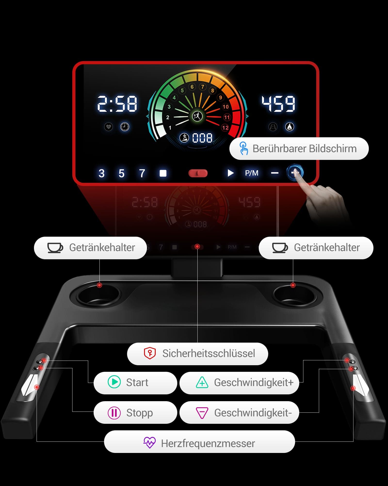 CURSOR FITNESS CURSOR Laufband für Zuhause mit Steigung 16% – Bild 3