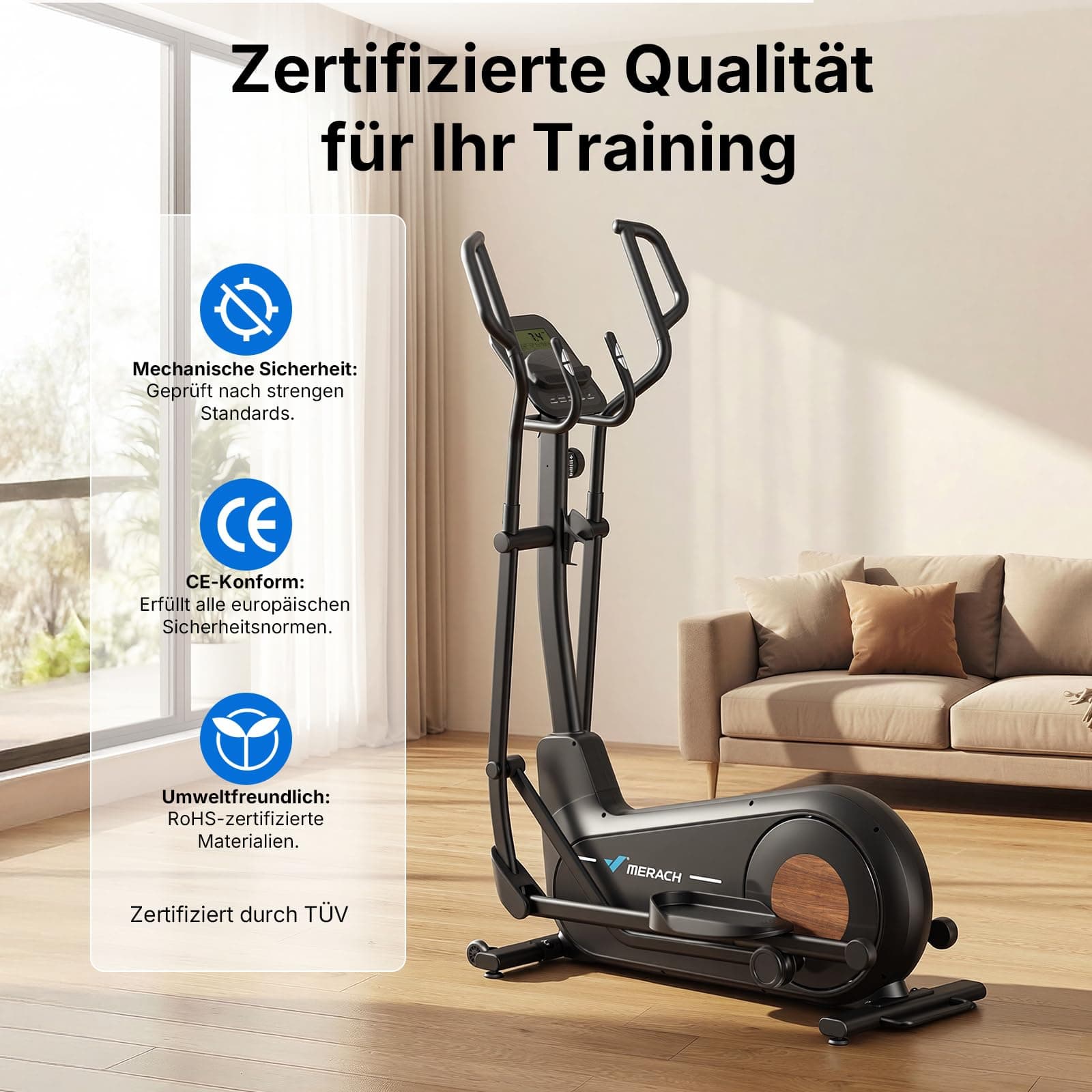 MERACH Crosstrainer für Zuhause mit 47 cm Schrittlänge – Bild 8