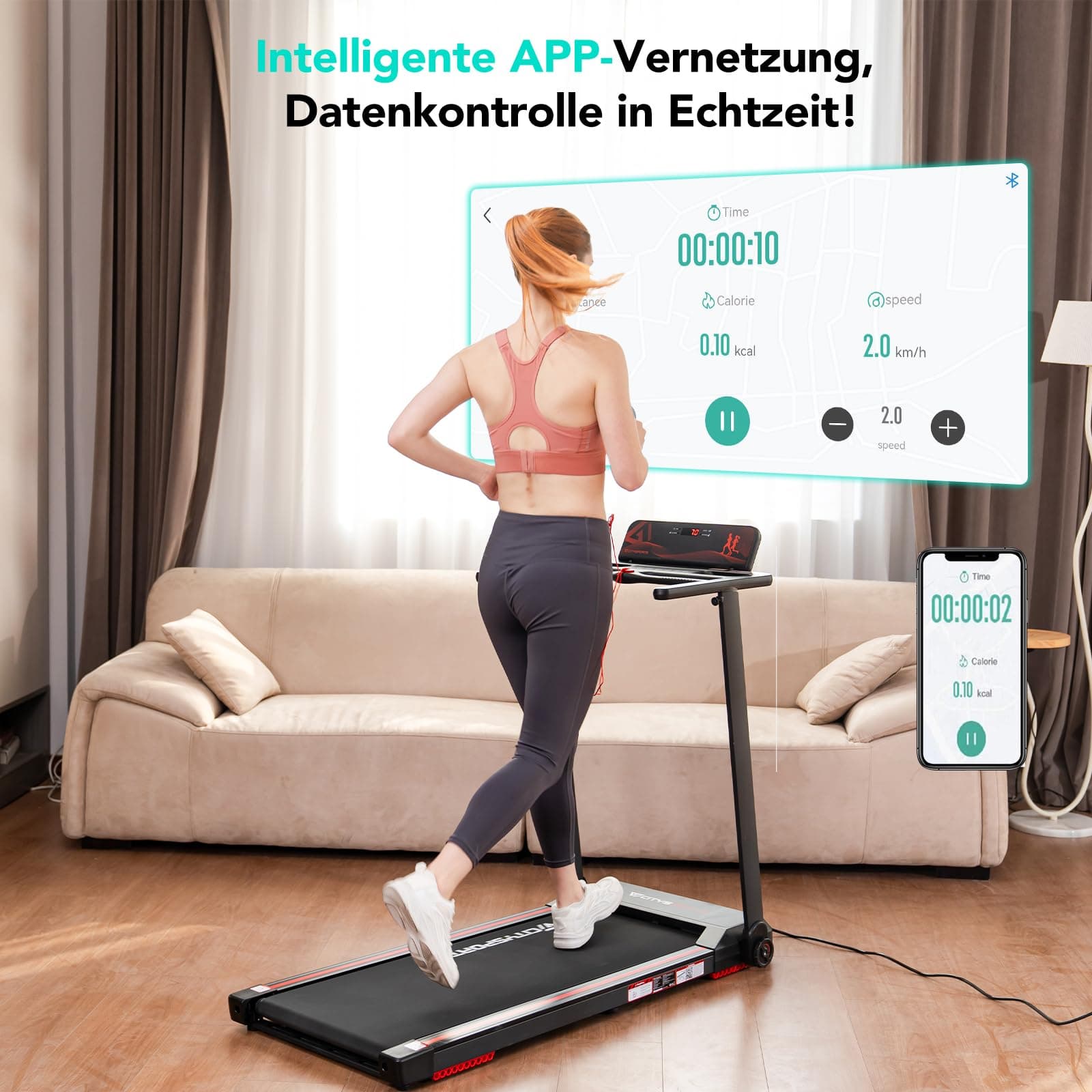 CITYSPORTS Elektrisches Laufband,Klappbares Laufband für – Bild 6
