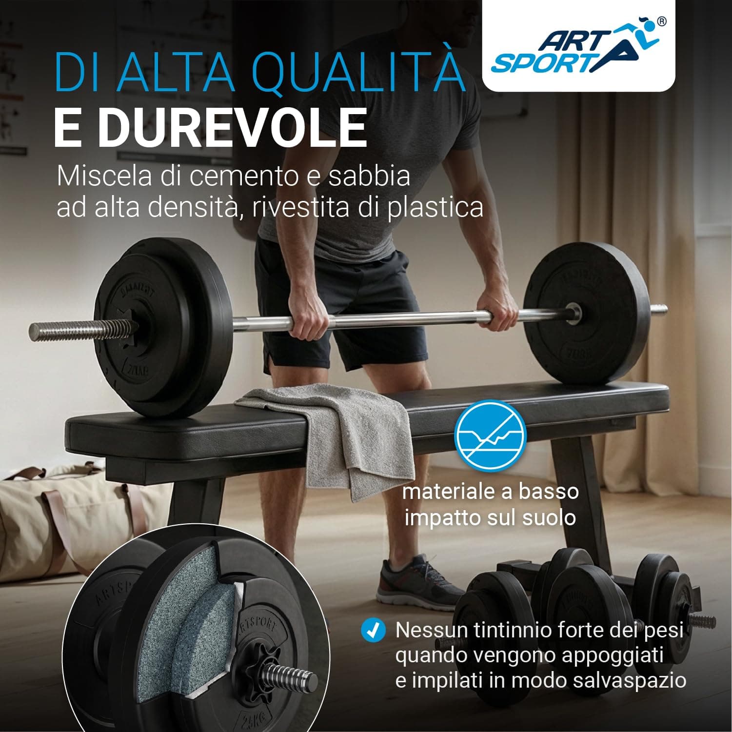 ArtSport set di manubri corti 3in1 con 2 manubri – Bild 6