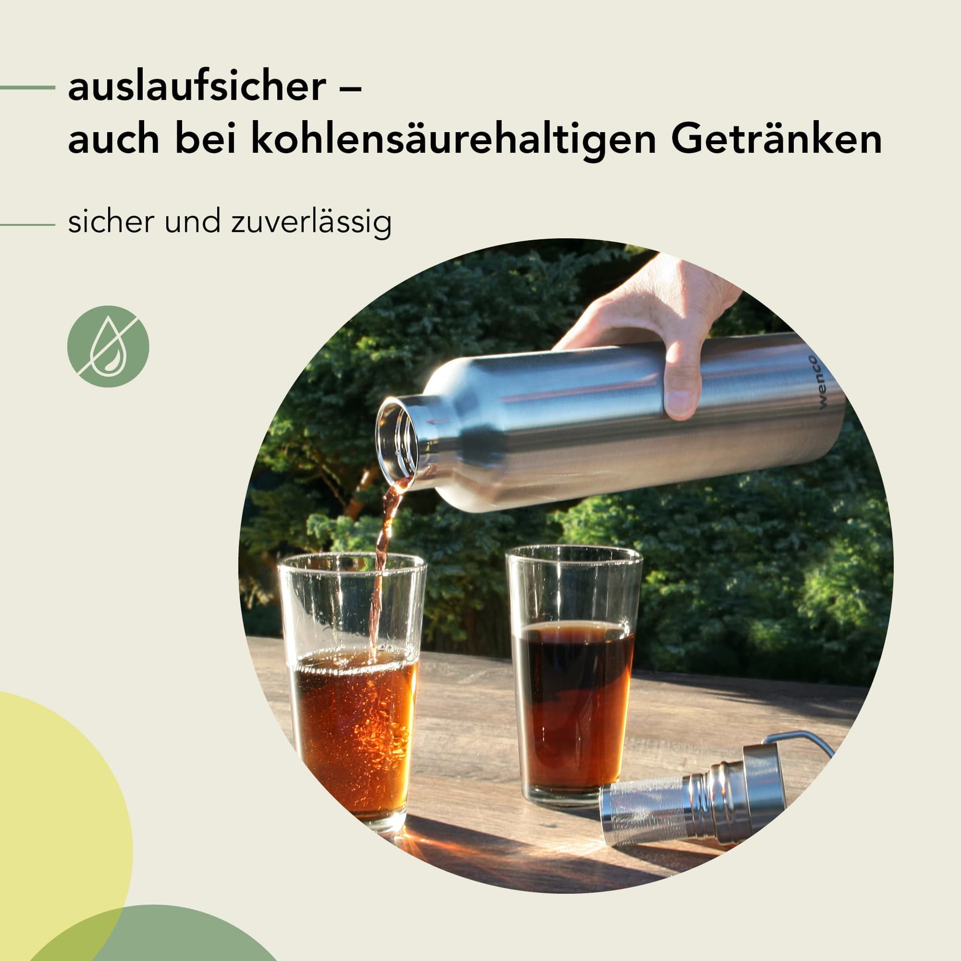 wenco Trinkflasche Edelstahl 1l – Bild 5