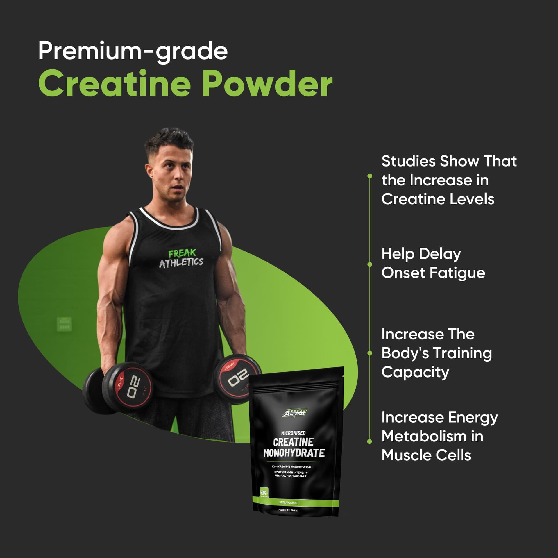 Freak Athletics Creatine Monohydrate Powder 500g – Bild 5