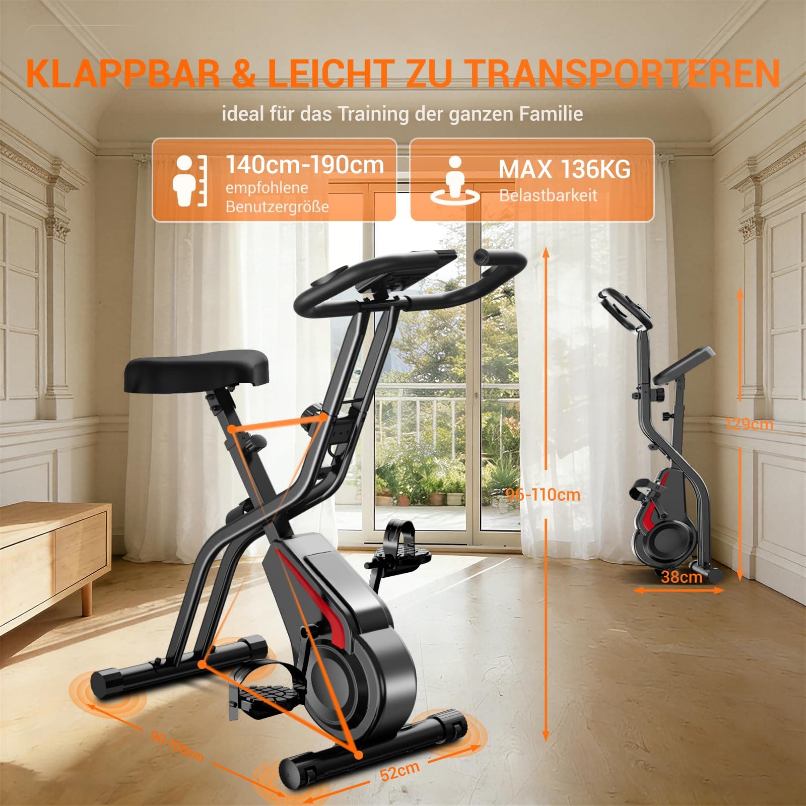 UMAY Ergometer Hometrainer Fahrrad – Bild 5