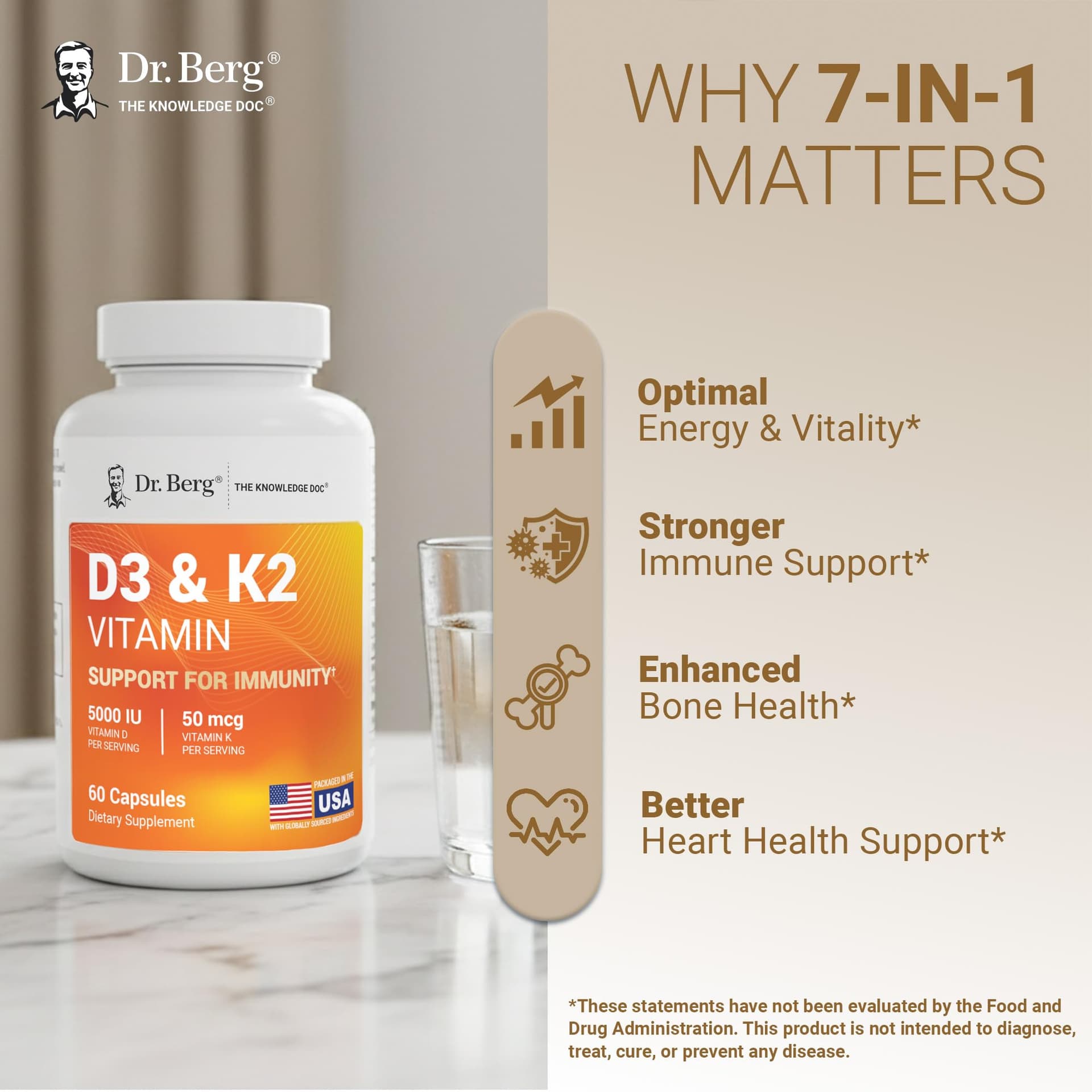 Dr. Berg Nutritionals Dr. Berg Maximum Strength 2-in-1 Vitamin D3 K2 5,000 IU – Bild 6