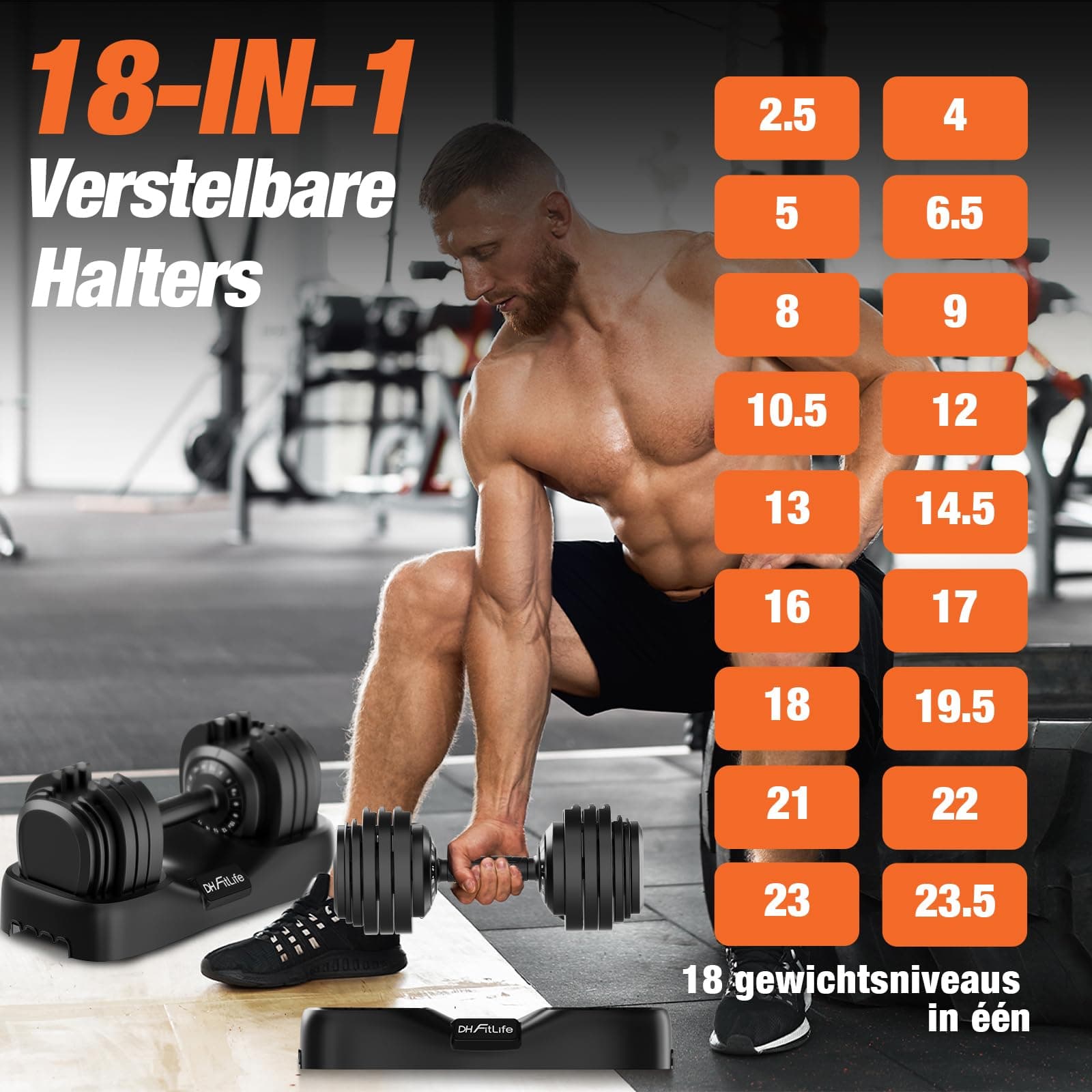 DH FitLife 2026 Neu Hantel Set – Verstellbare Kurzhanteln 2,5 bis 25 KG – Bild 2
