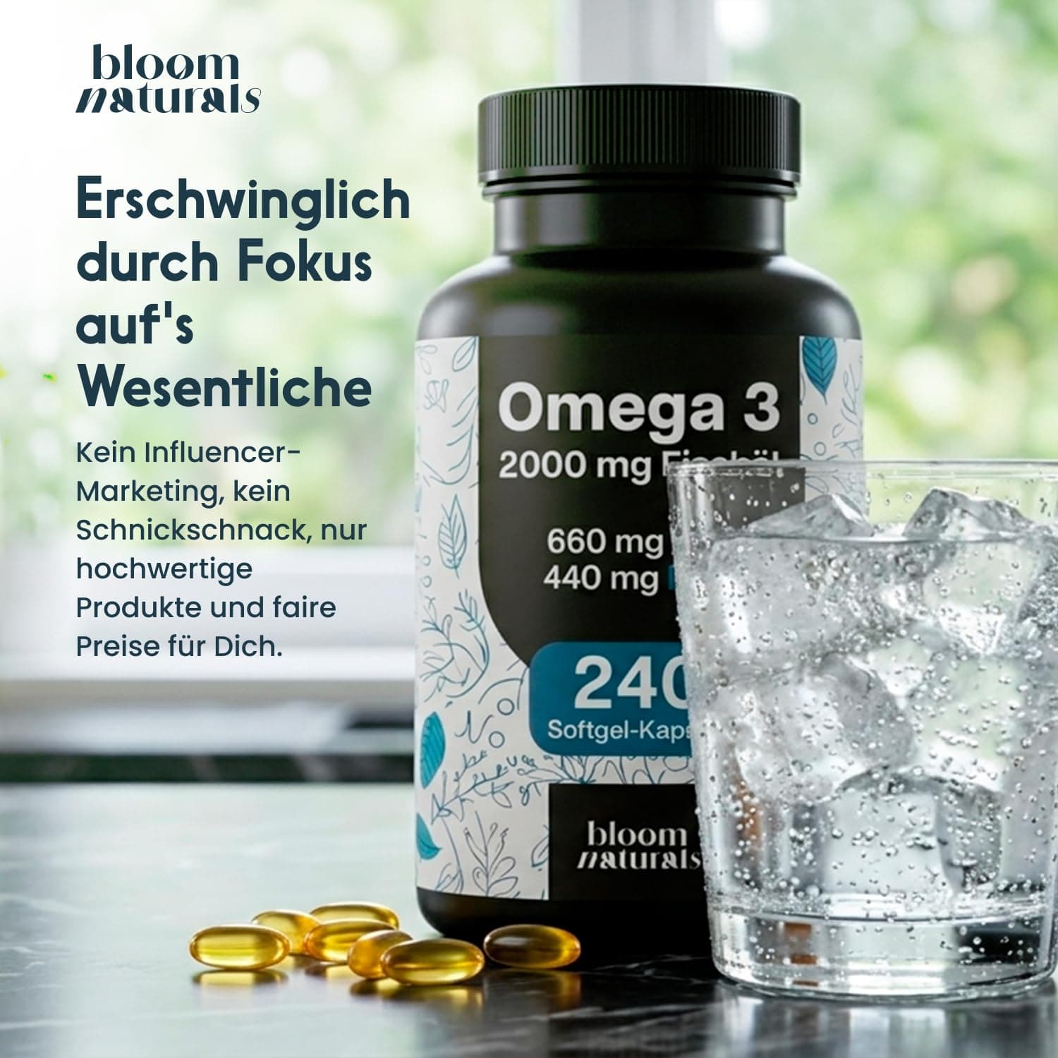 Bloom Naturals Beauty Supplements Oméga 3-240 Capsules – Bild 5