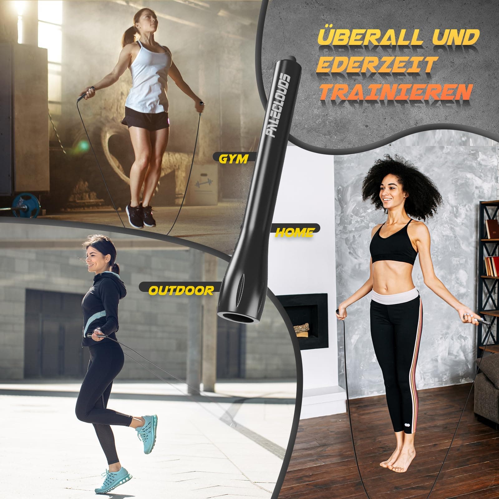 Paleclouds Springseil Verstellbares für Speed Skipping – Bild 6