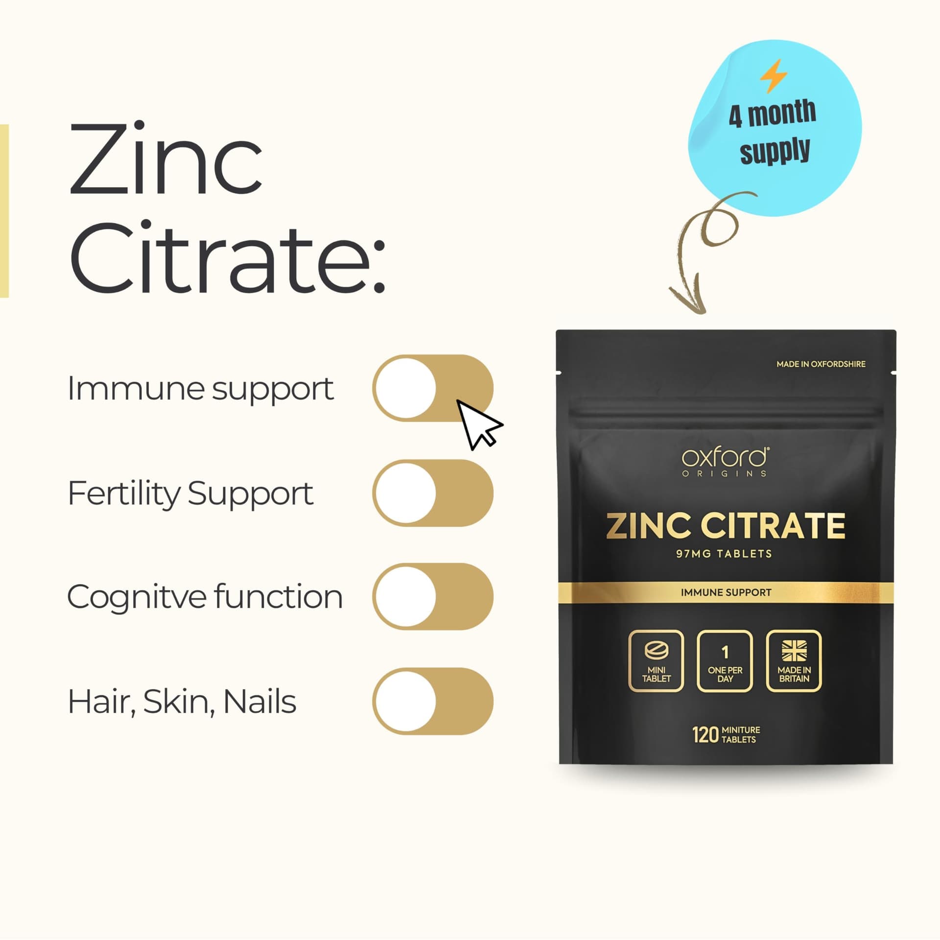 Oxford Origins Micro Zinc Tablets 97mg High Strength Formula – Bild 7
